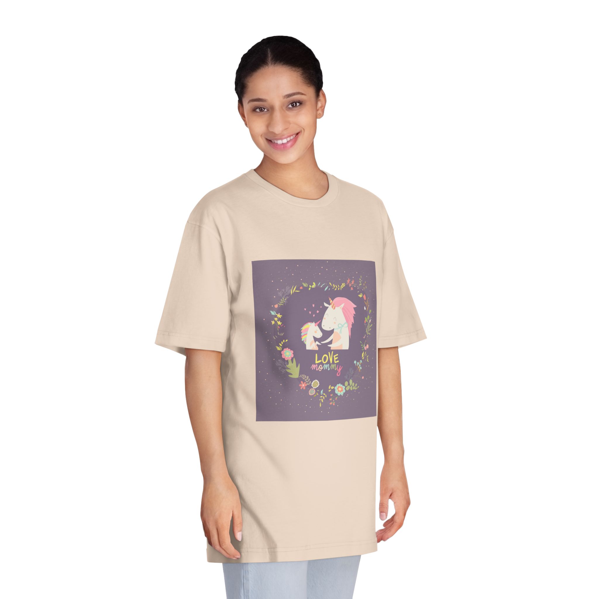 Cute Small Unicorn With Mom Wreath Unisex Classic Crewneck T Shirt - Image 11