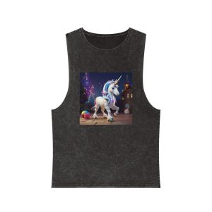 Animated Unicorn Children Generated By Ai (15) Unisex Stonewash Tank Top