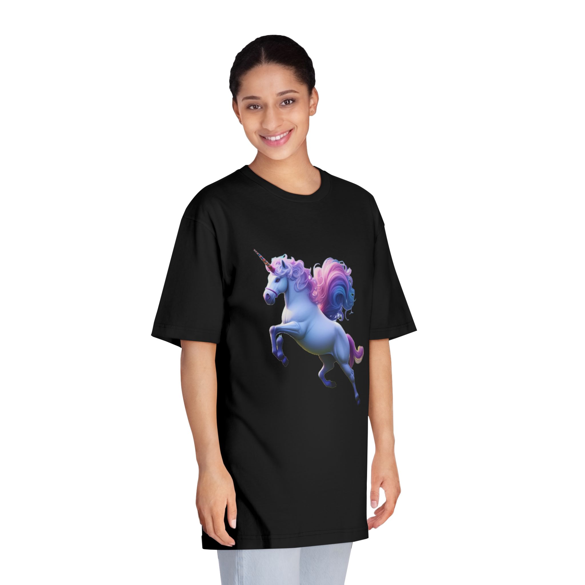 Beautiful Unicorn Running Magical Meadow Unicorn Background Images Whimsical Unicorn (26) Unisex Classic Crewneck T Shirt - Image 7