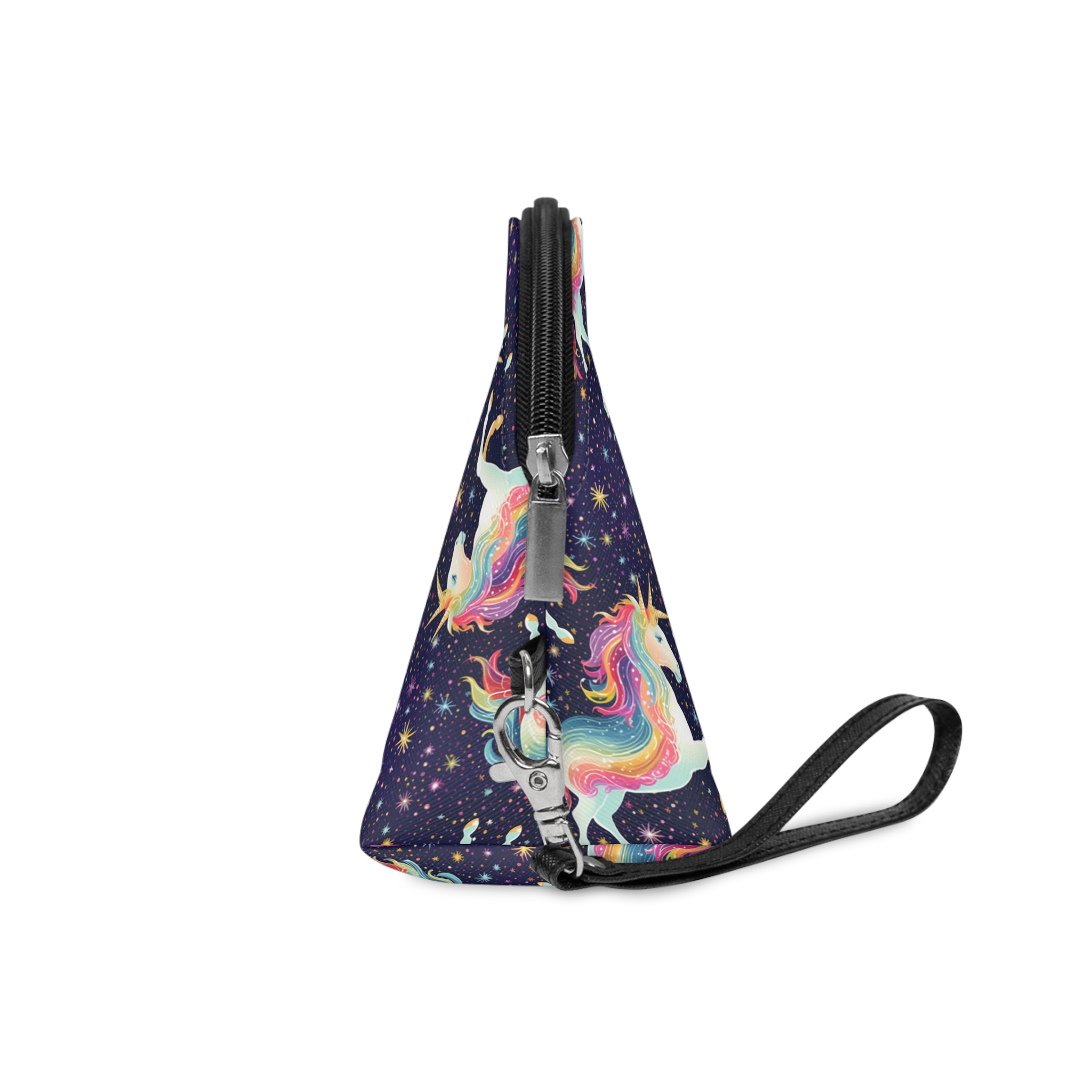 Seamless Pattern With Unicorns Stars Dark Background Generative Ai Makeup Bag - Image 3