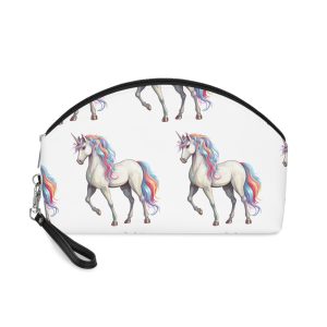 Fantasy Unicorn Isolated White Background Makeup Bag