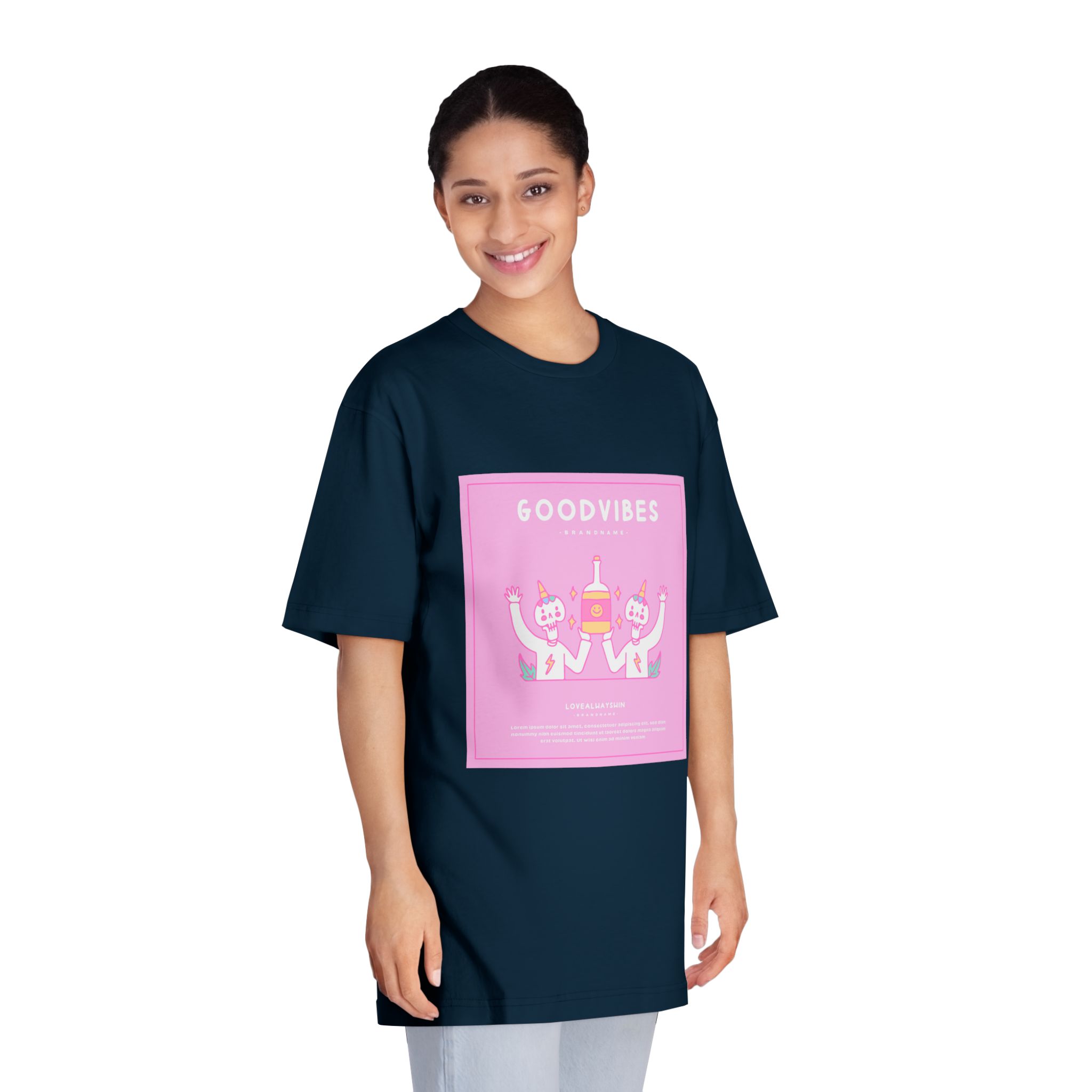 Cute Unicorn Skulls Holding Beer Bottle Illustration T Shirt Poster Unisex Classic Crewneck T Shirt - Image 19