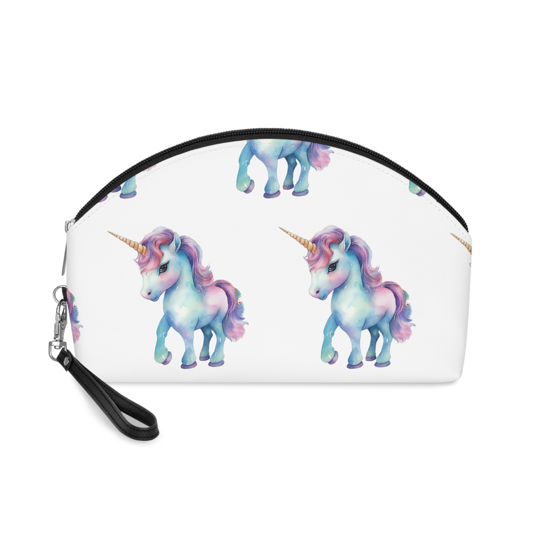 Unicorn With Colorful Mane Pink Mane Generative Ai Makeup Bag
