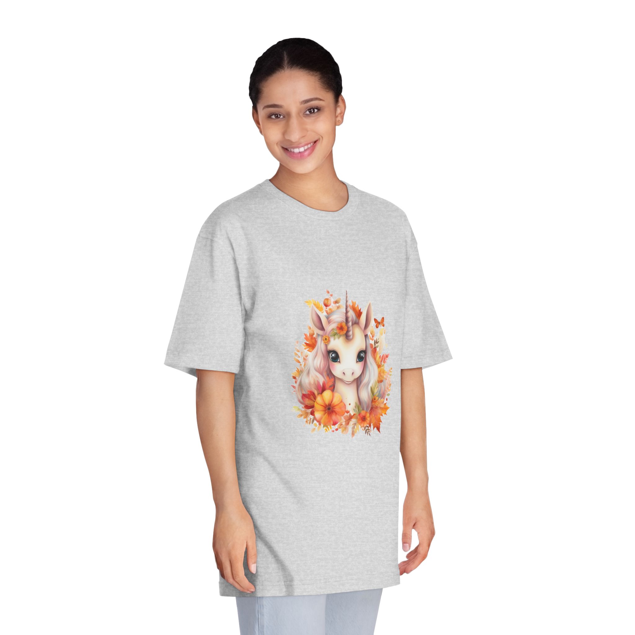 There Is Unicorn With Long Mane Flowers Around It Generative Ai Unisex Classic Crewneck T Shirt - Image 15