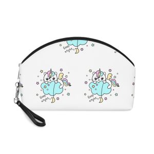 Cute Unicorn Cat Cloud Good Night Illustration Makeup Bag