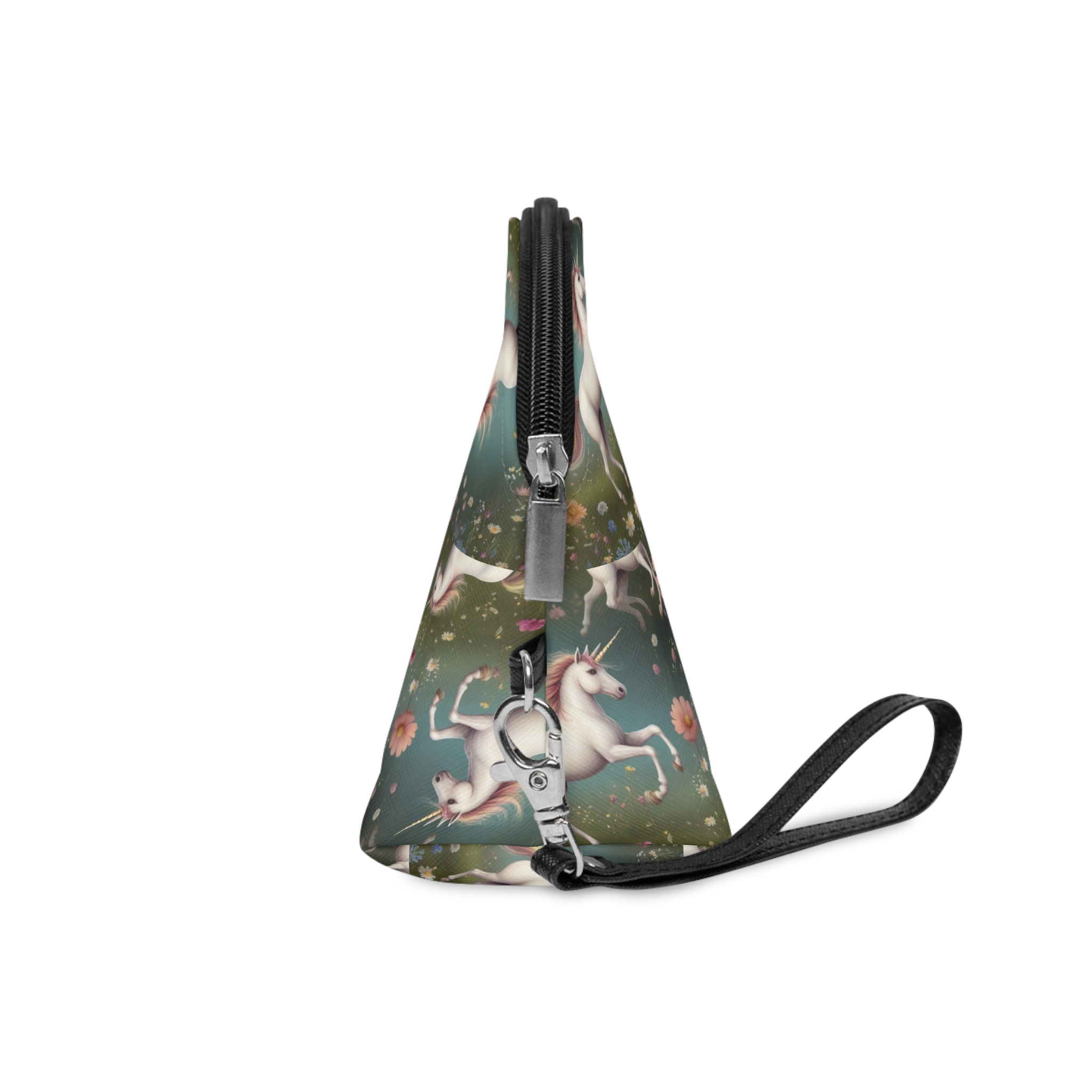 Beautiful Unicorn Running Magical Meadow Unicorn Background Images Whimsical Unicorn (13) Makeup Bag - Image 3
