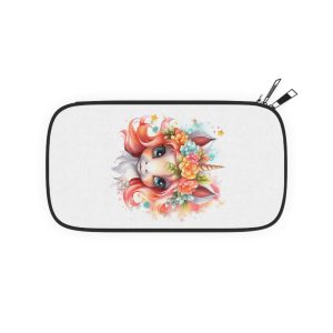 Cute Colorful Magic Unicorn With Flowers Watercolor Style (13) Passport Wallet