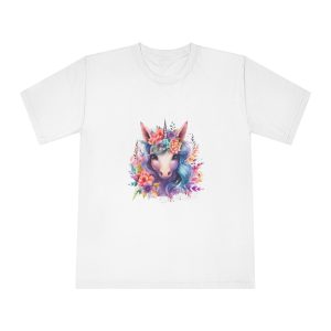 Cute Colorful Magic Unicorn With Flowers Watercolor Style (5) Unisex Classic Crewneck T Shirt