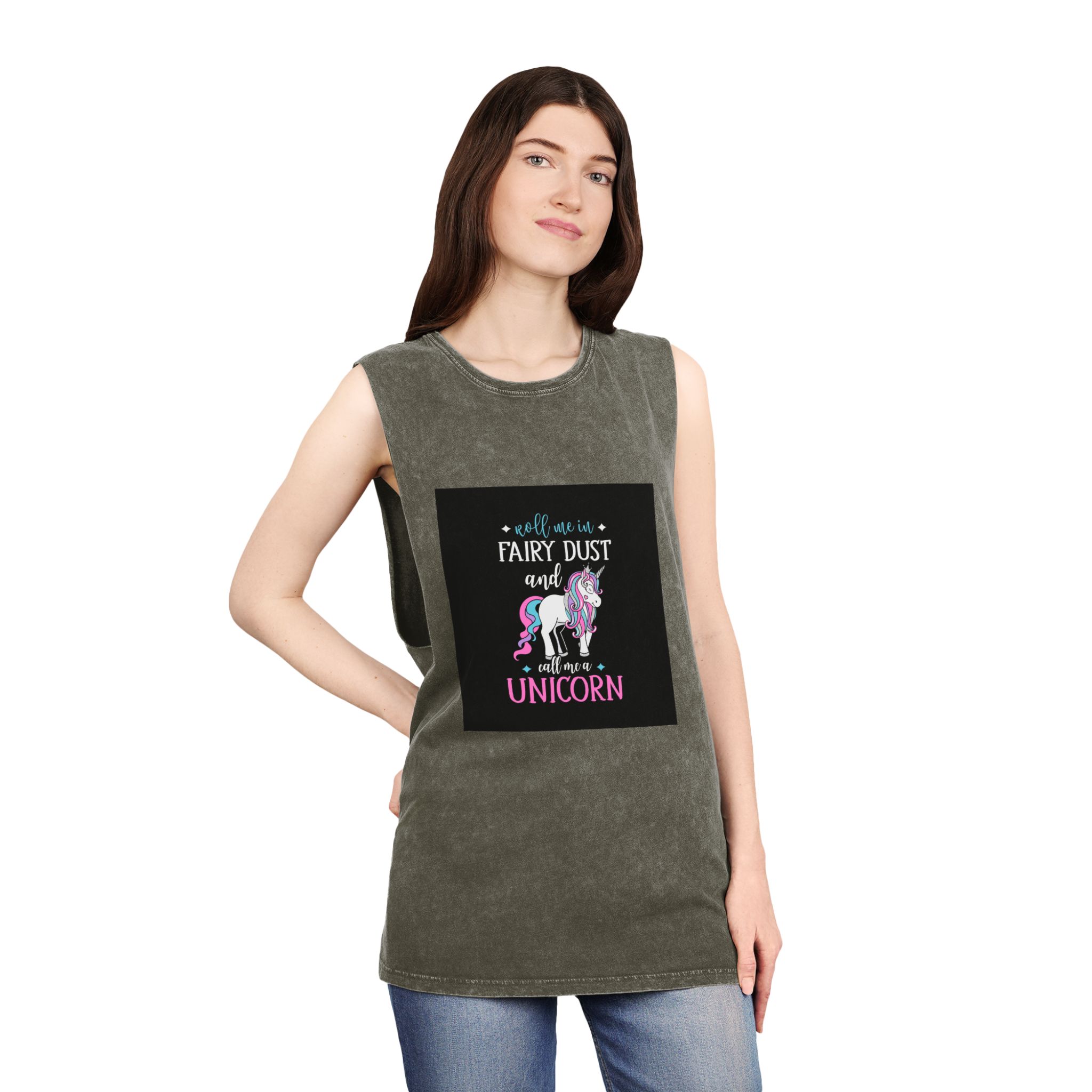 Unicorn 20 Unisex Stonewash Tank Top - Image 8