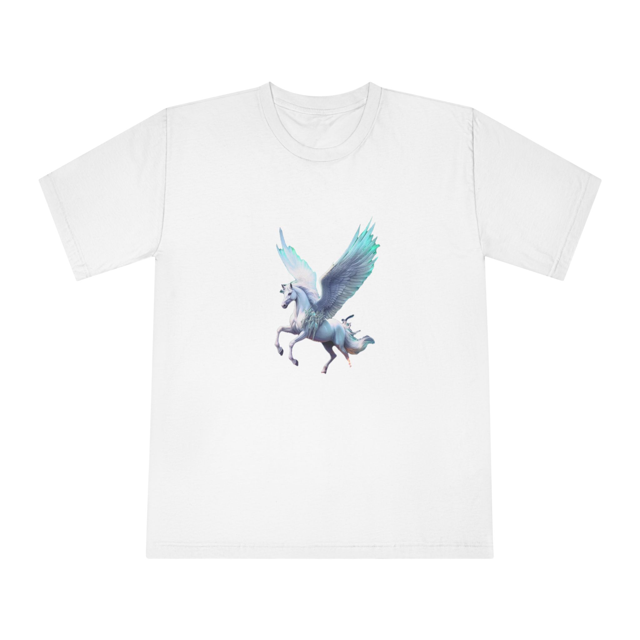 Unicorn With Wings Flying Sky With Full Moon Background Generative Ai Unisex Classic Crewneck T Shirt
