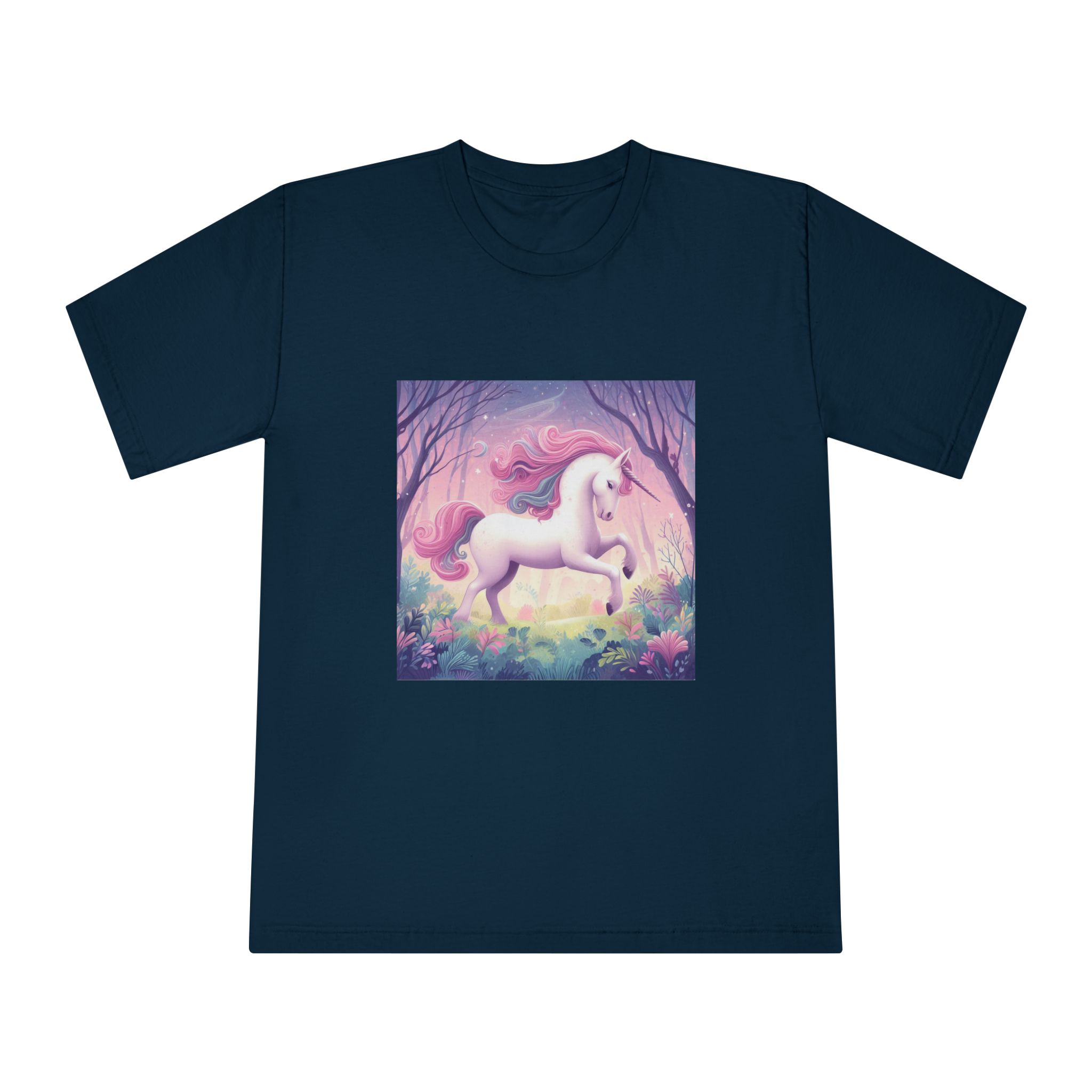 Beautiful Unicorn Running Magical Meadow Unicorn Background Images Whimsical Unicorn (25) Unisex Classic Crewneck T Shirt - Image 17