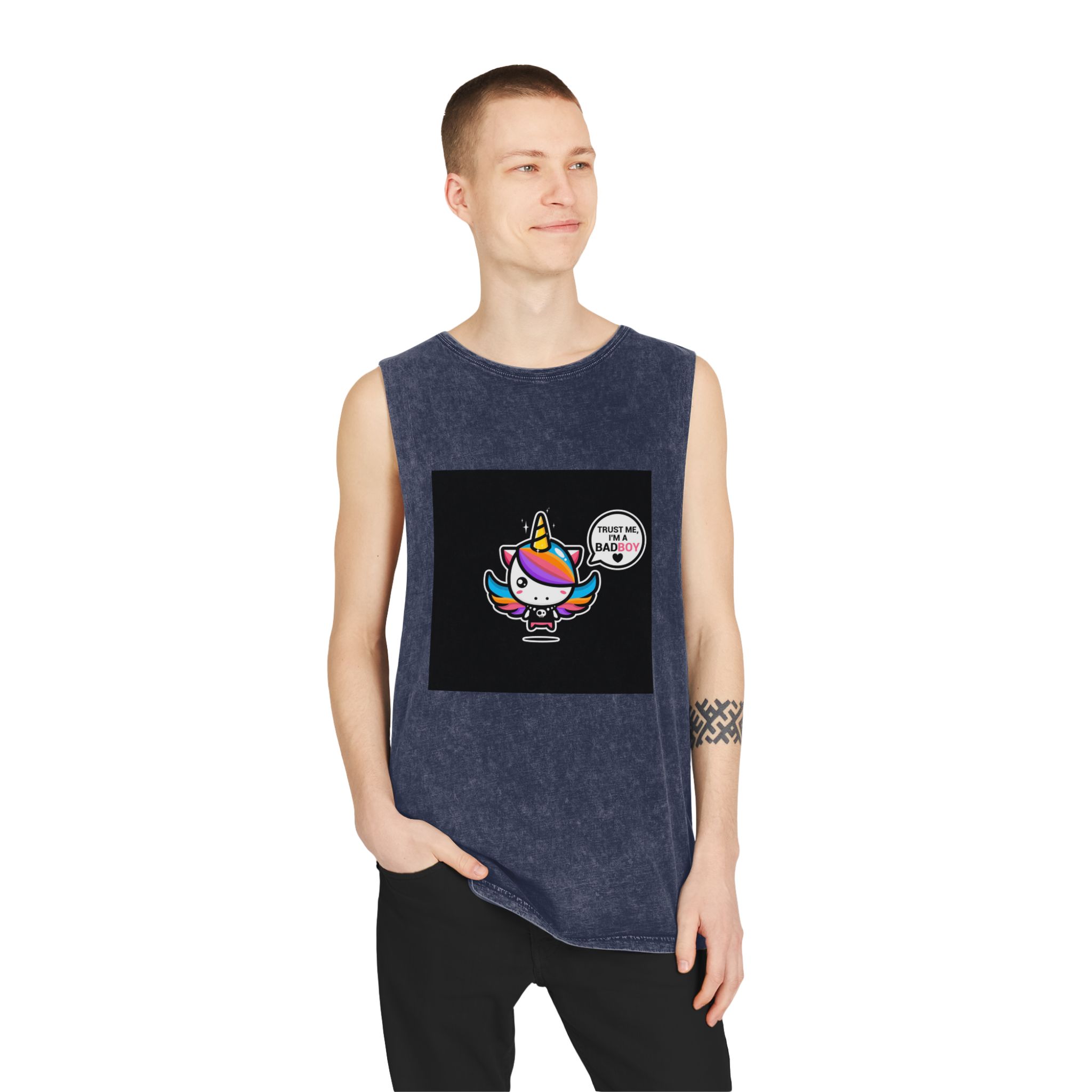 Cool Bad Boy Unisex Stonewash Tank Top - Image 15