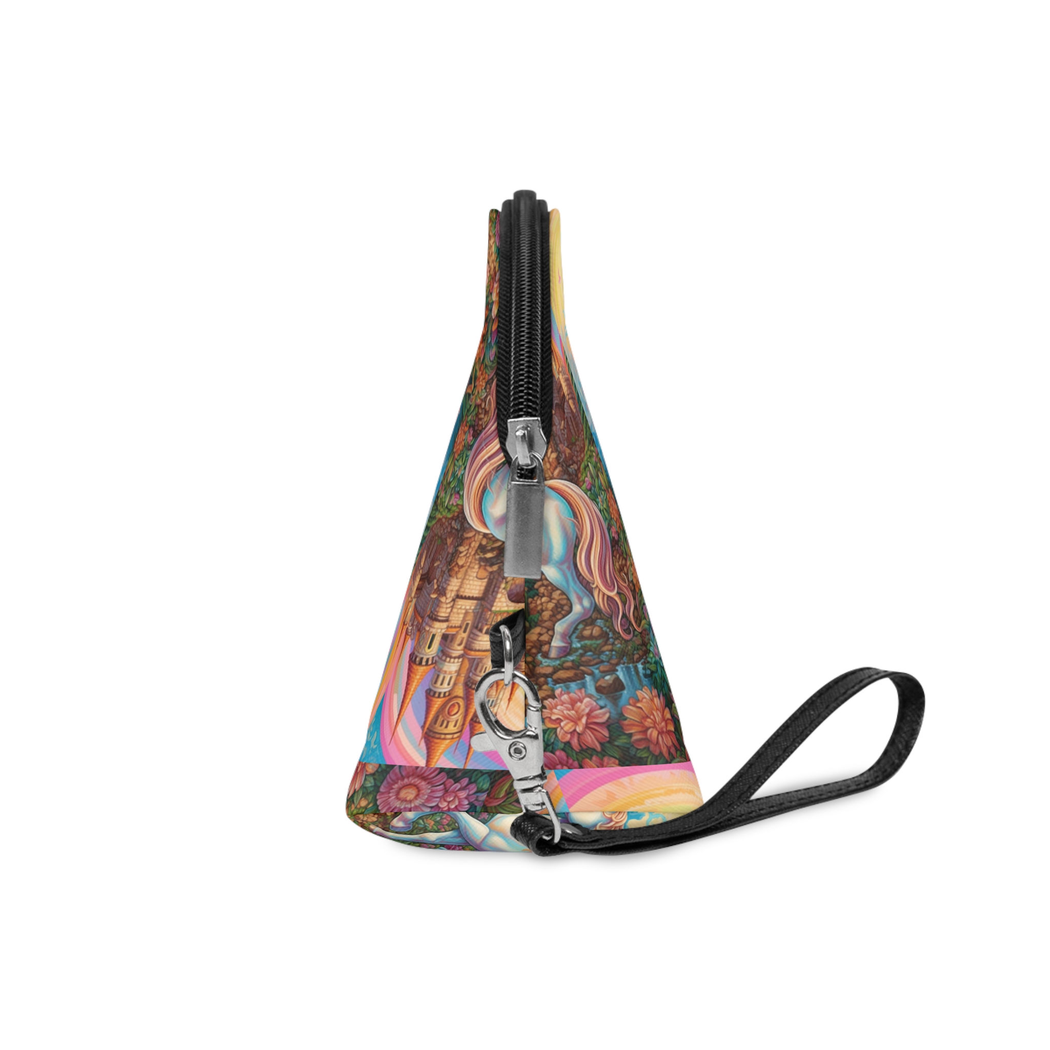 Painting Unicorn Fantasy Setting With Castle Background Generative Ai Copy Makeup Bag - Image 3
