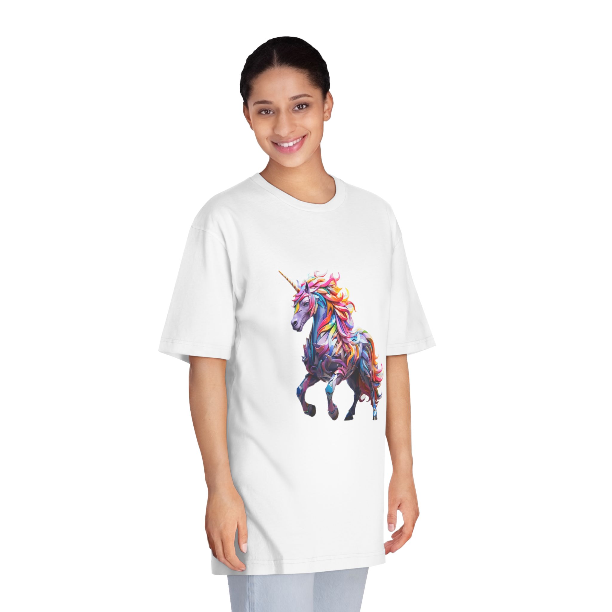 Colorful 3d Mythical Unicorn (4) Unisex Classic Crewneck T Shirt - Image 3