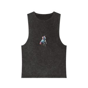 Beautiful Unicorn Running Magical Meadow Unicorn Background Images Whimsical Unicorn (35) Unisex Stonewash Tank Top