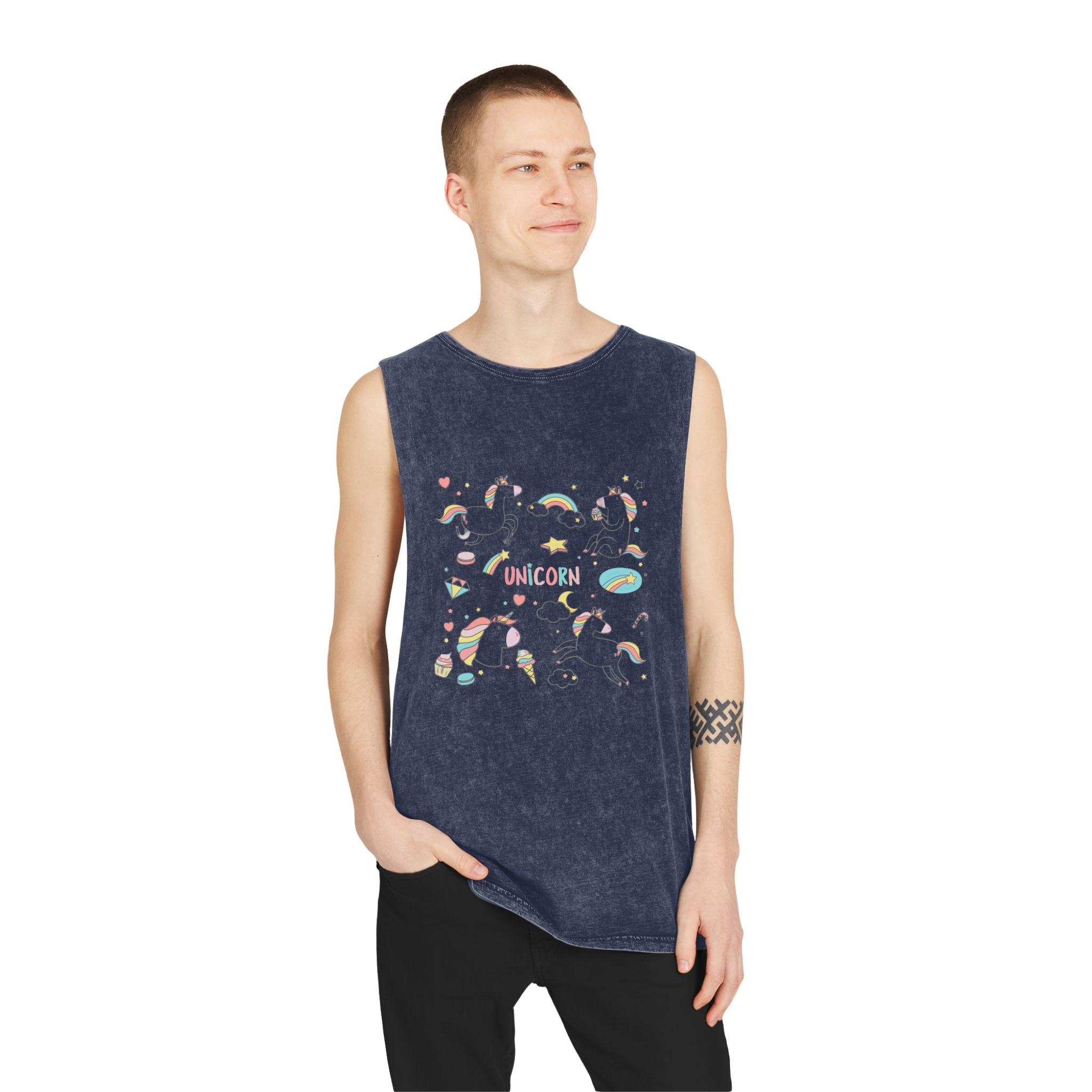 Unicorn V141 Unisex Stonewash Tank Top - Image 15
