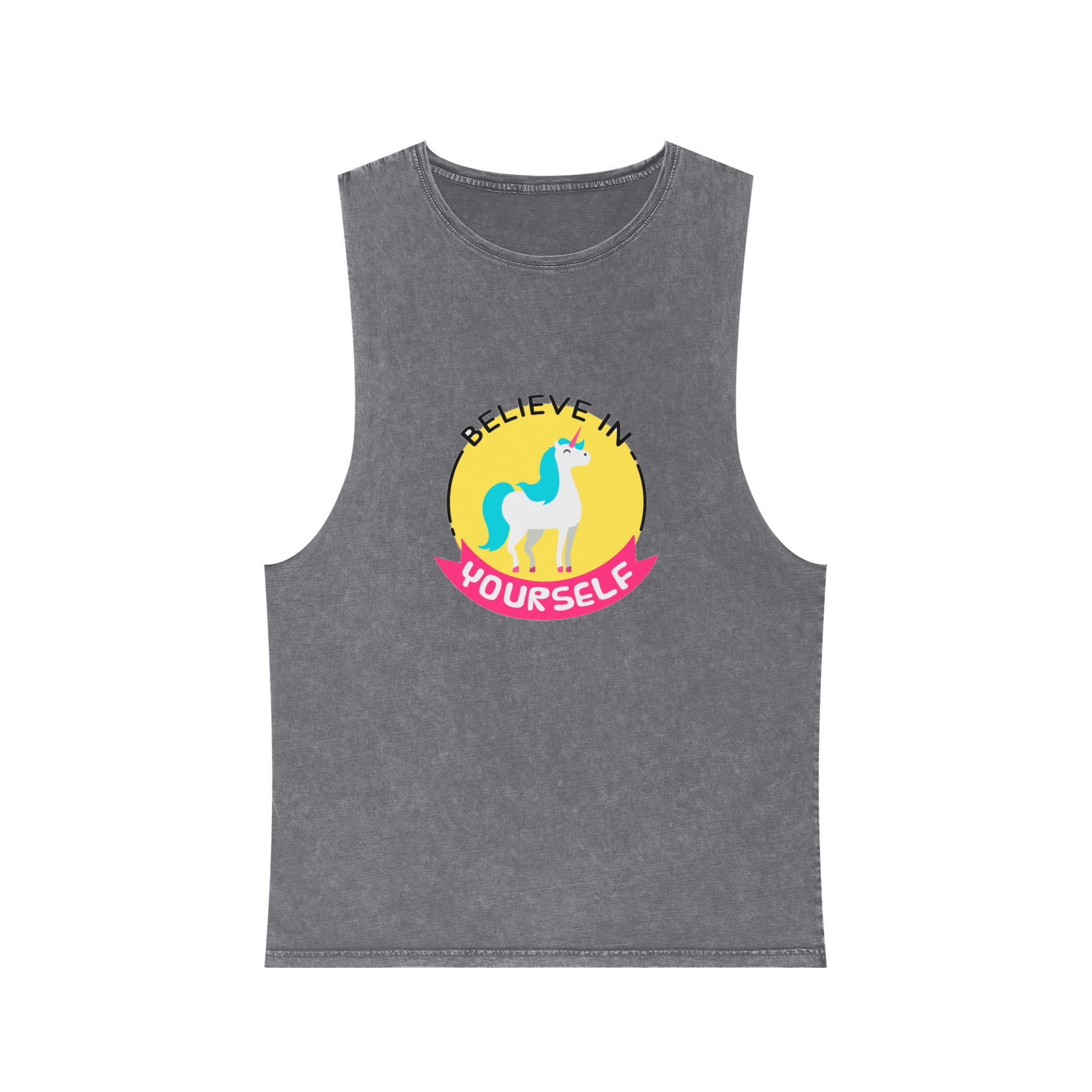 Belive In Your Self Unisex Stonewash Tank Top - Image 9