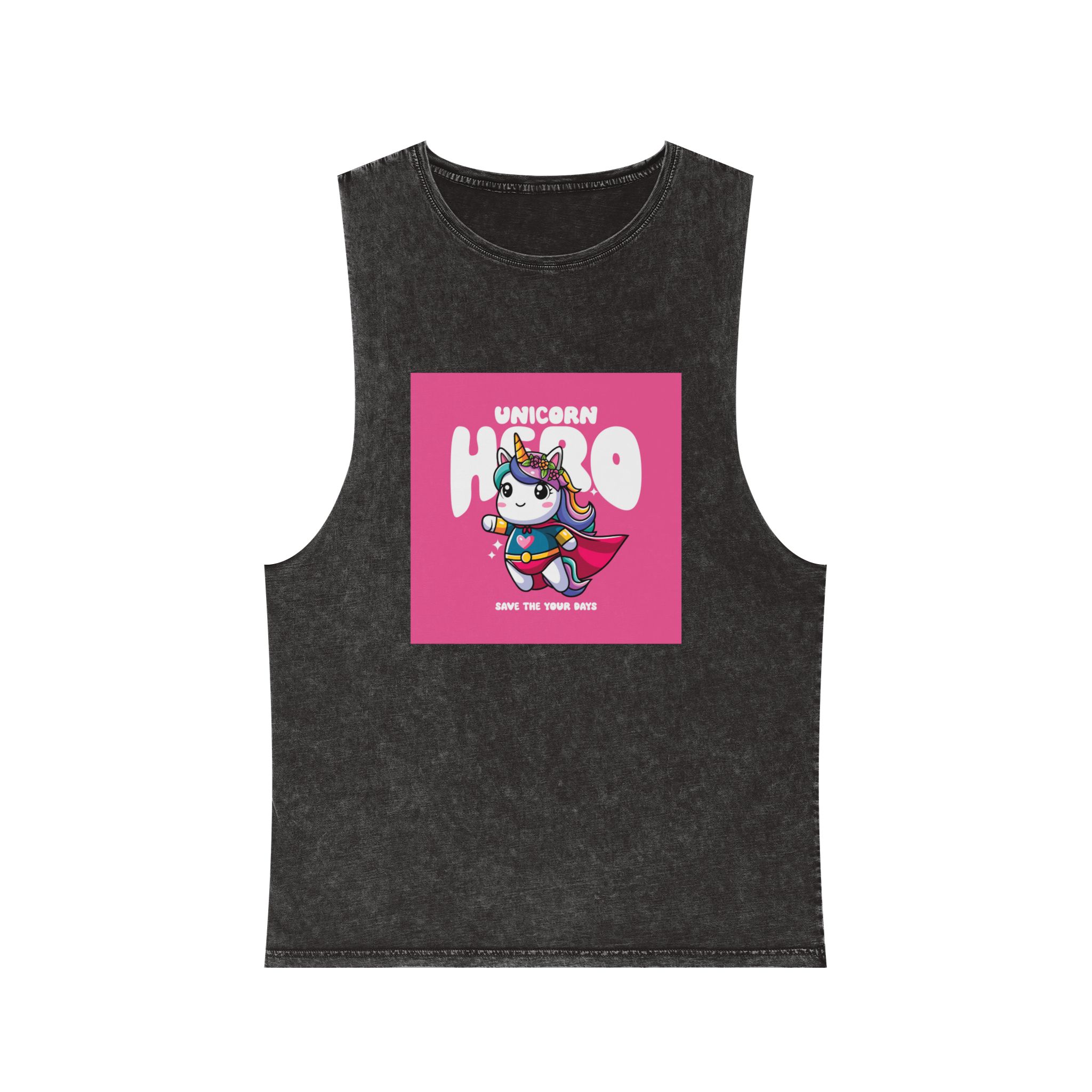 Unicorn Hero Unisex Stonewash Tank Top