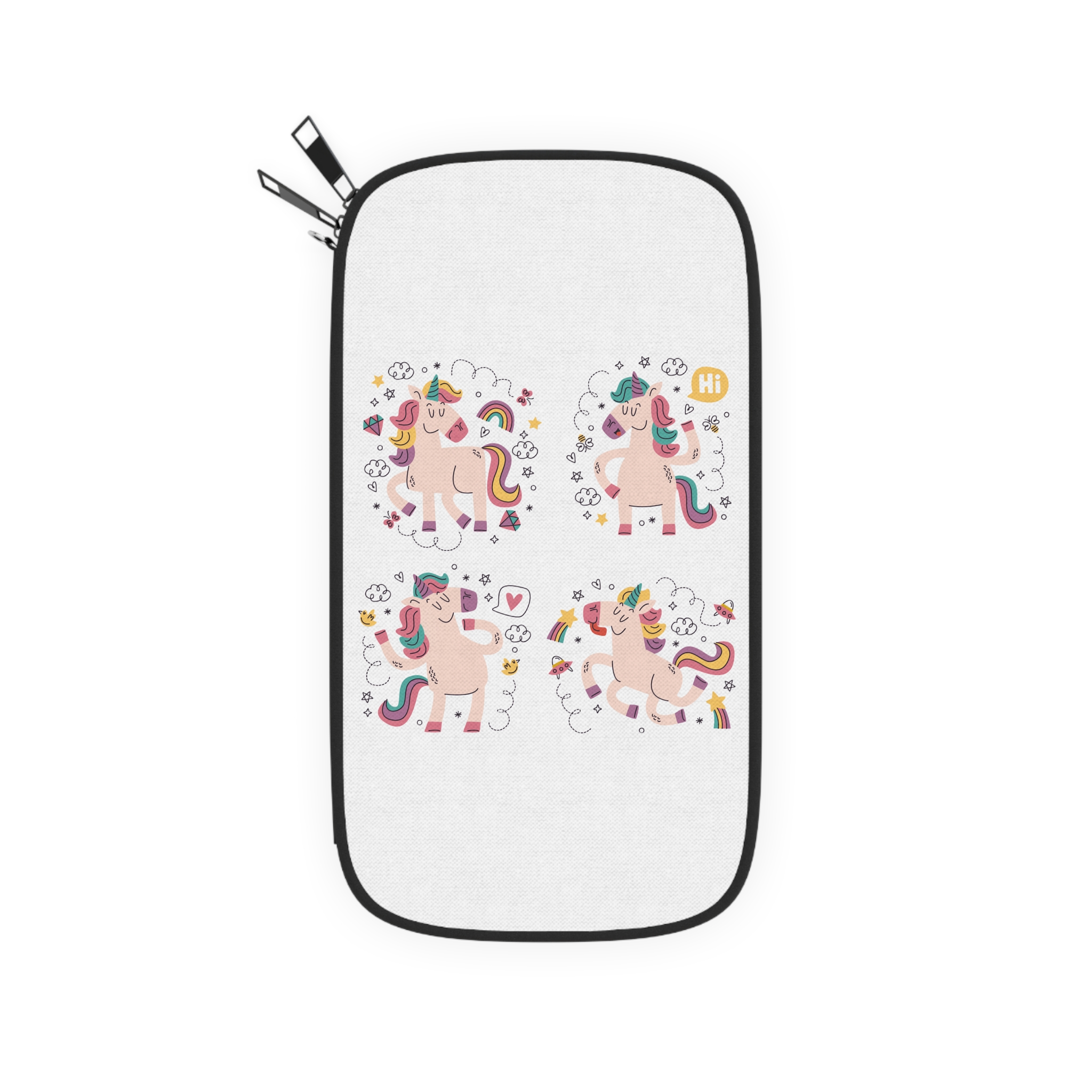 Doodle Hand Drawn Unicorn Stickers Passport Wallet - Image 2