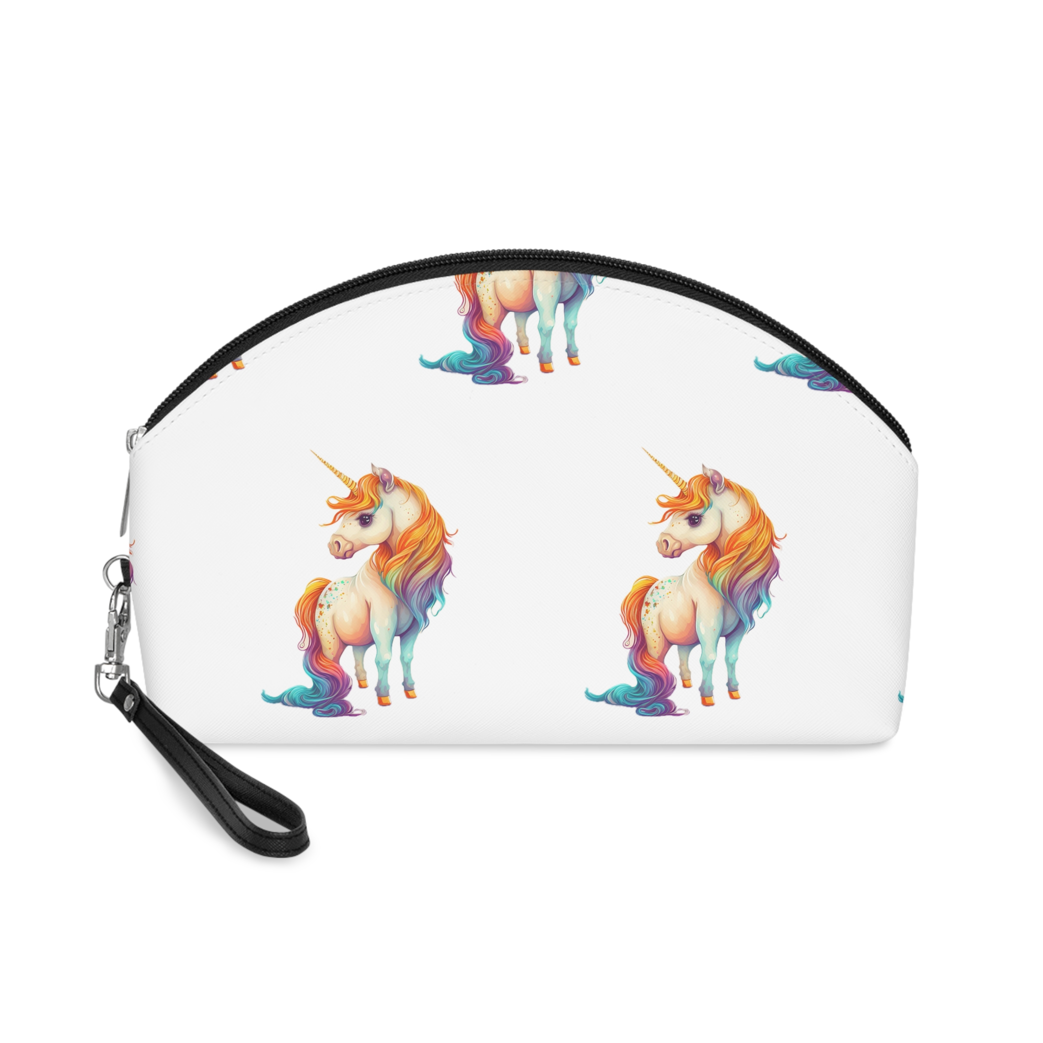 Cute Adorable Lovely Unicorn Colorful With Gradients Background Makeup Bag