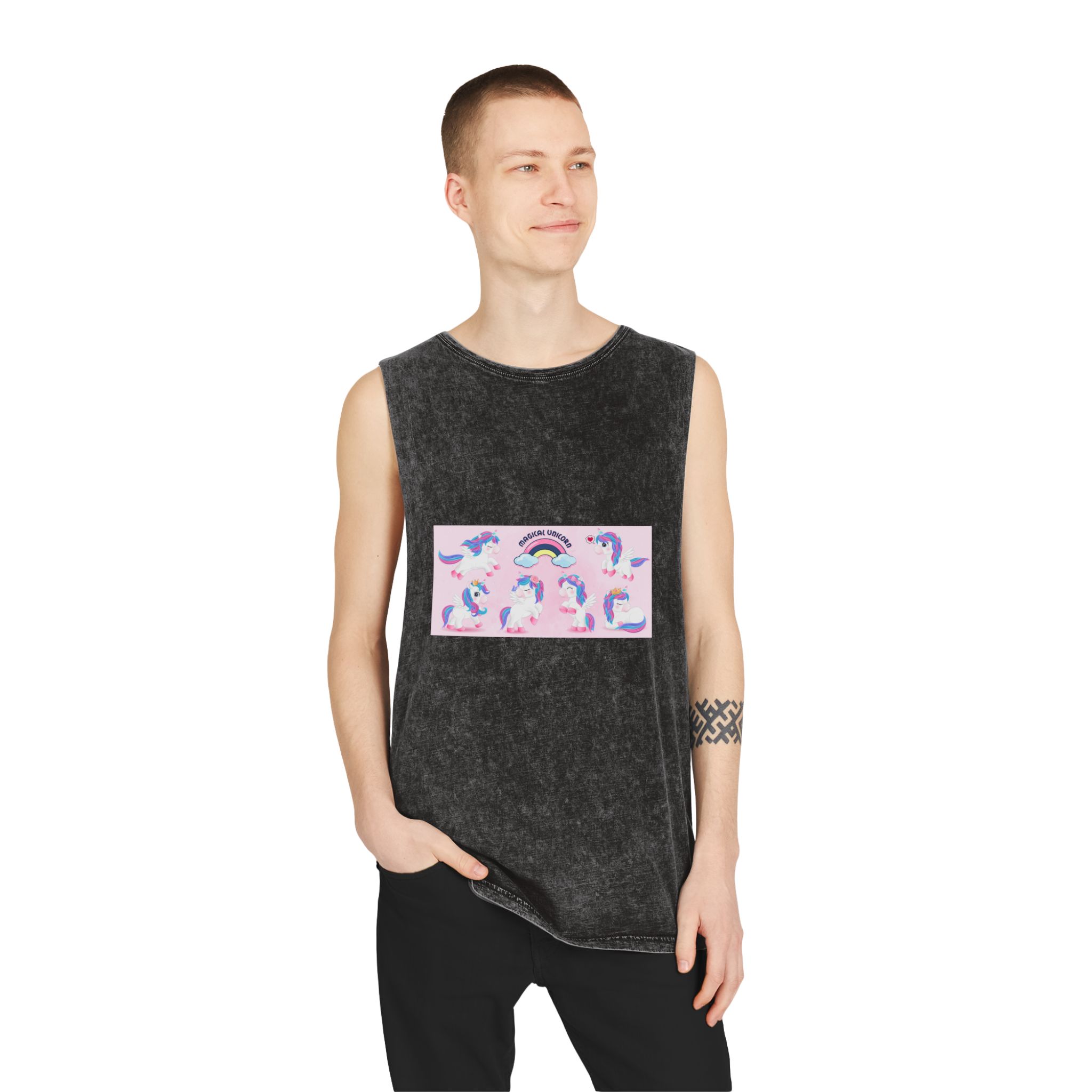 Unicorn V494 Unisex Stonewash Tank Top - Image 3