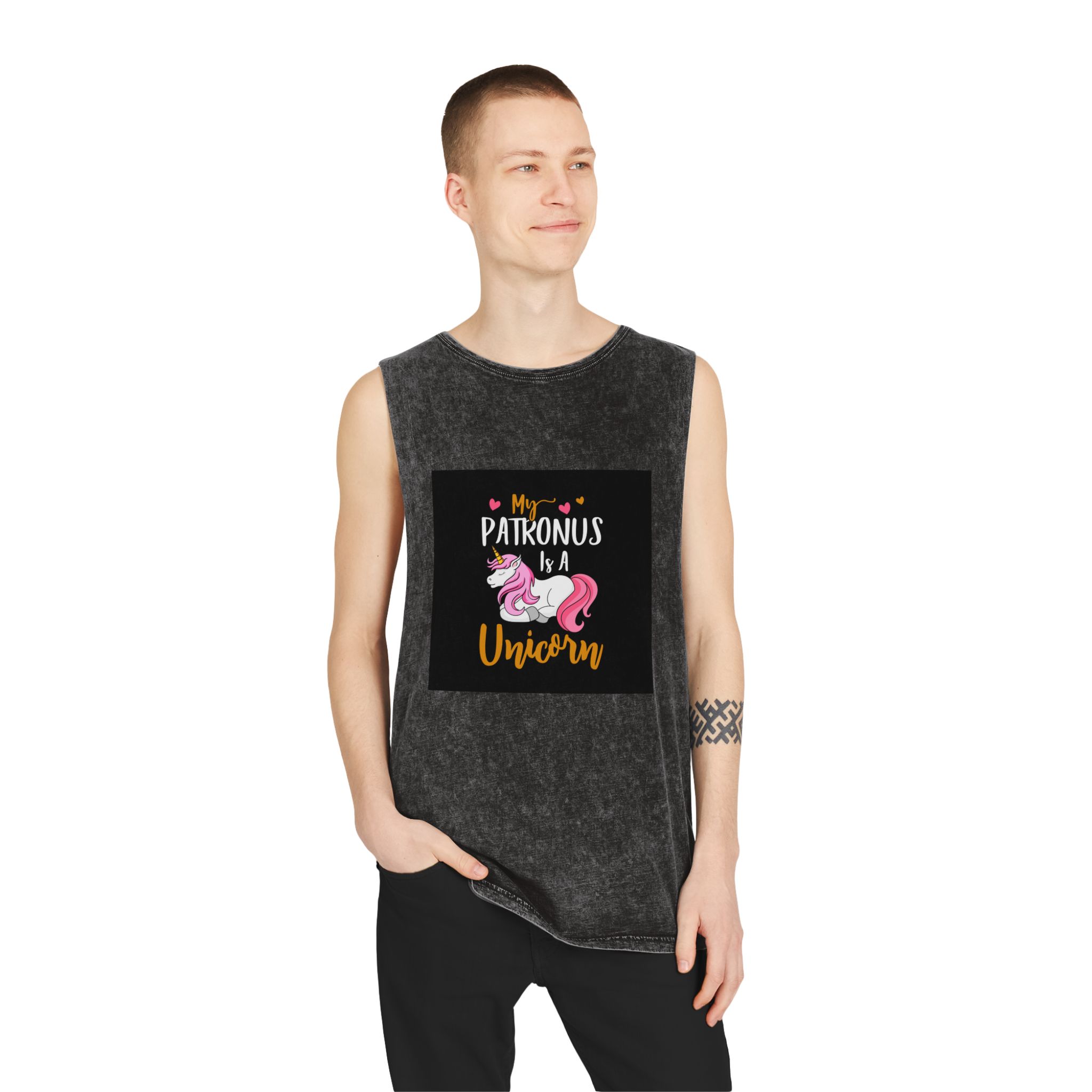 Unicorn 18 Unisex Stonewash Tank Top - Image 3
