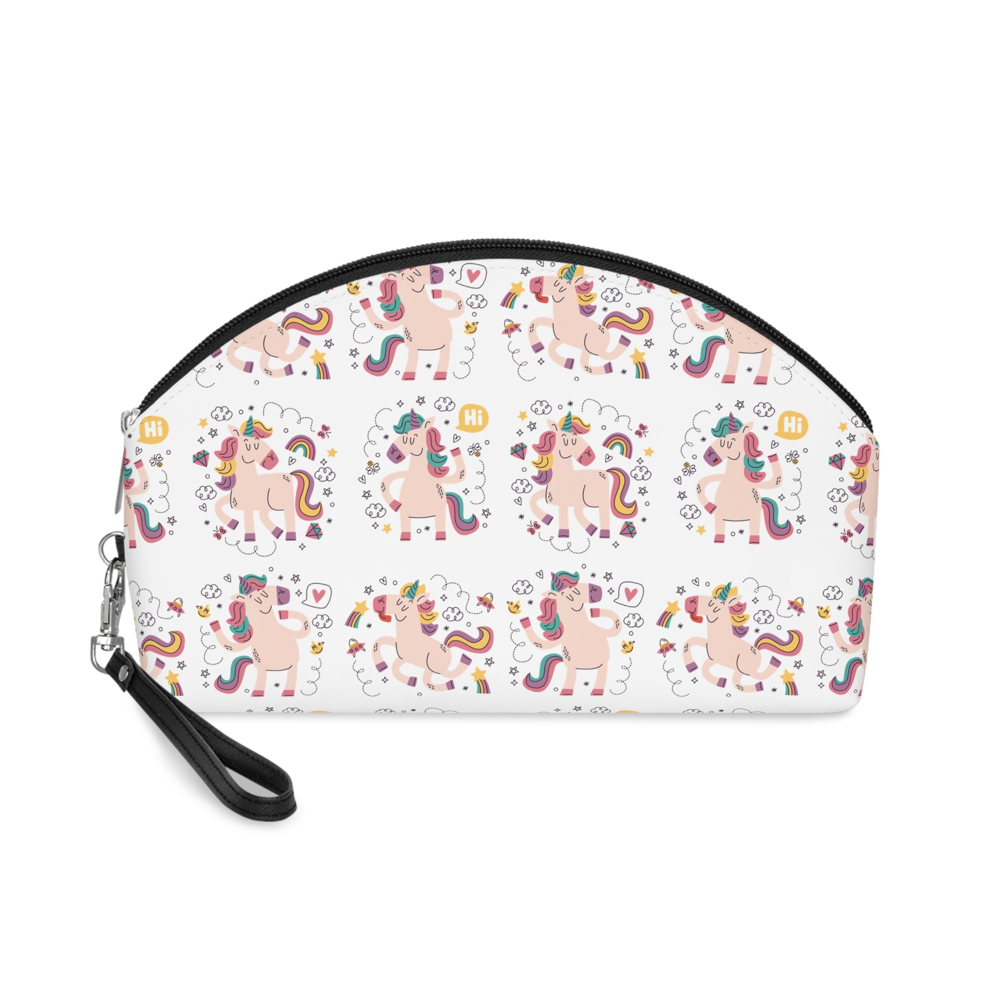 Doodle Hand Drawn Unicorn Stickers Makeup Bag
