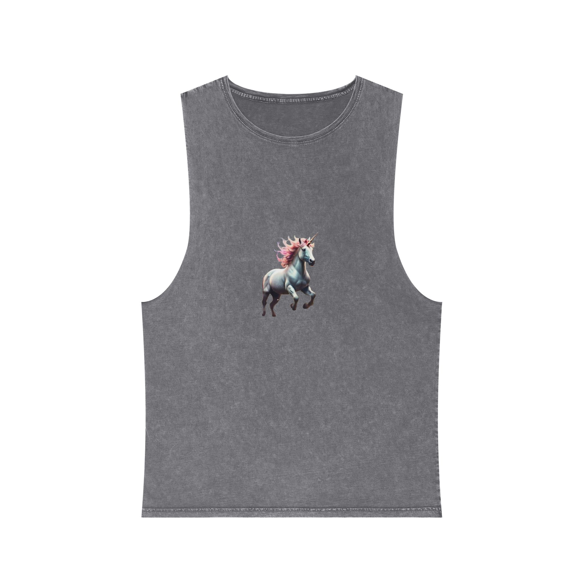 Beautiful Unicorn Running Magical Meadow Unicorn Background Images Whimsical Unicorn (22) Unisex Stonewash Tank Top - Image 9