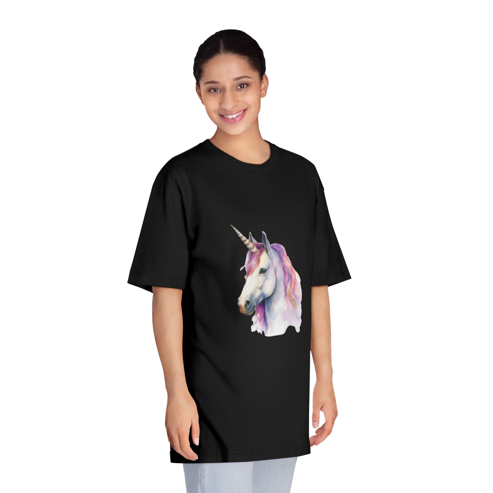 Unicorn With Purple Mane Pink Tail Unisex Classic Crewneck T Shirt - Image 7
