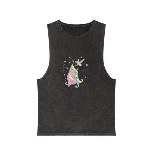 Unicorn Head August 1 181406 Unisex Stonewash Tank Top