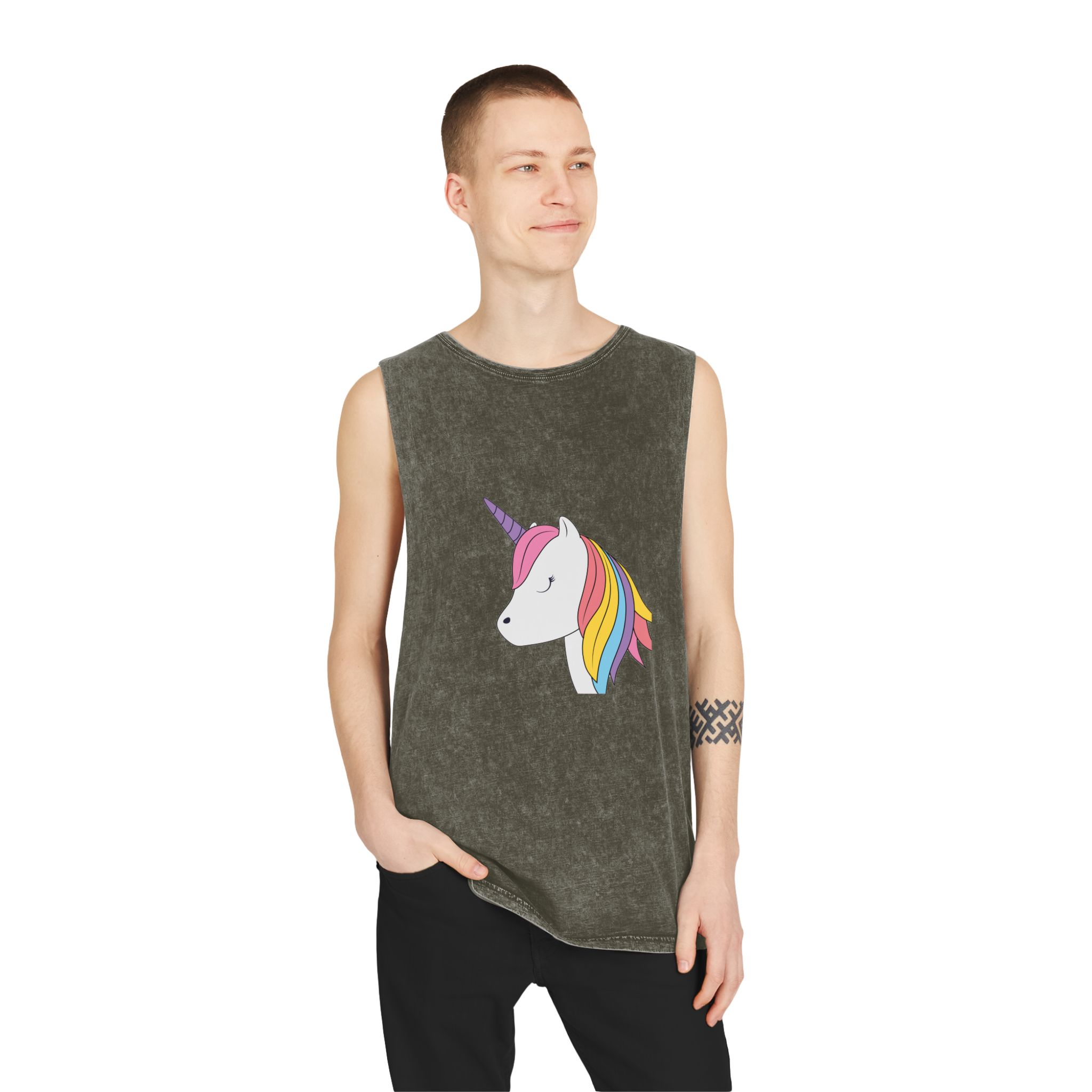Beautiful Unicorn Copia Unisex Stonewash Tank Top - Image 7