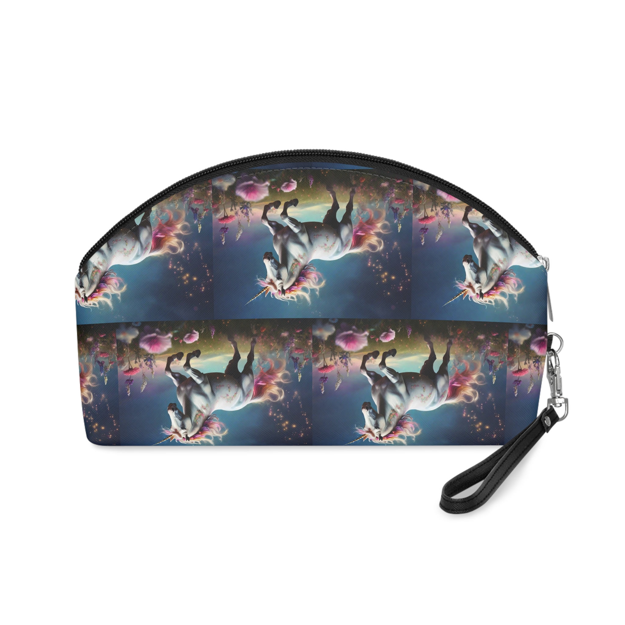 Beautiful Unicorn Running Magical Meadow Unicorn Background Images Whimsical Unicorn (18) Makeup Bag - Image 2