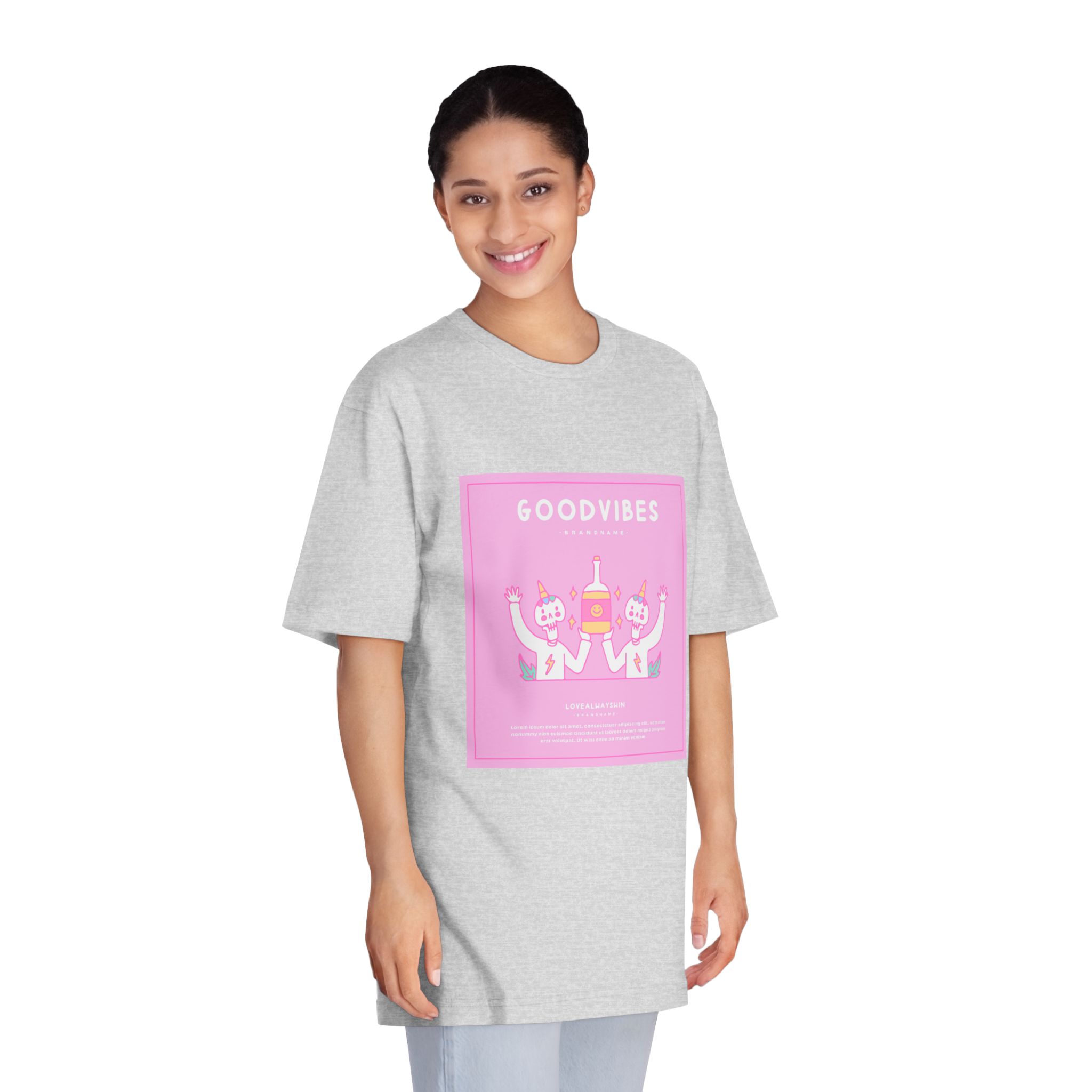 Cute Unicorn Skulls Holding Beer Bottle Illustration T Shirt Poster Unisex Classic Crewneck T Shirt - Image 15