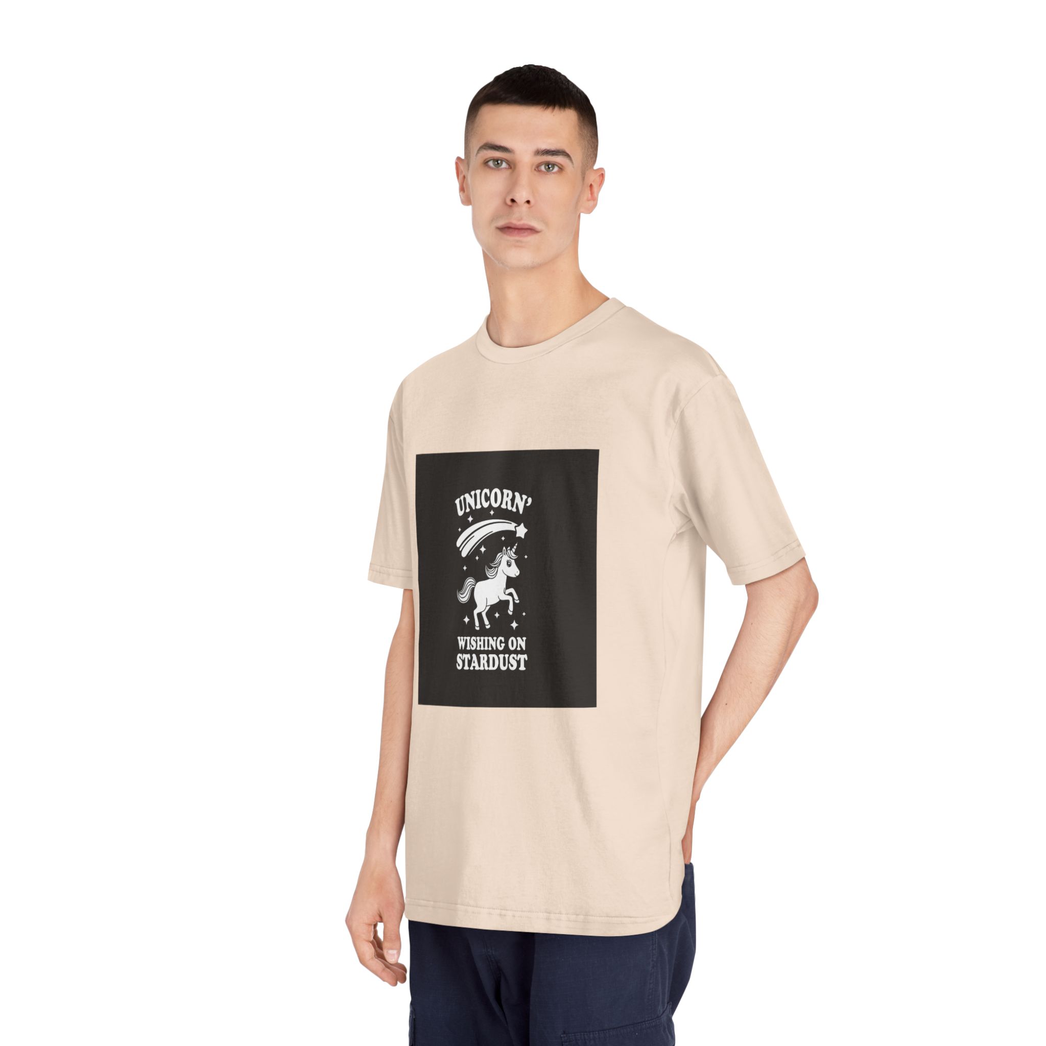 White Unicorn With Star It Is Black Background Unisex Classic Crewneck T Shirt - Image 12