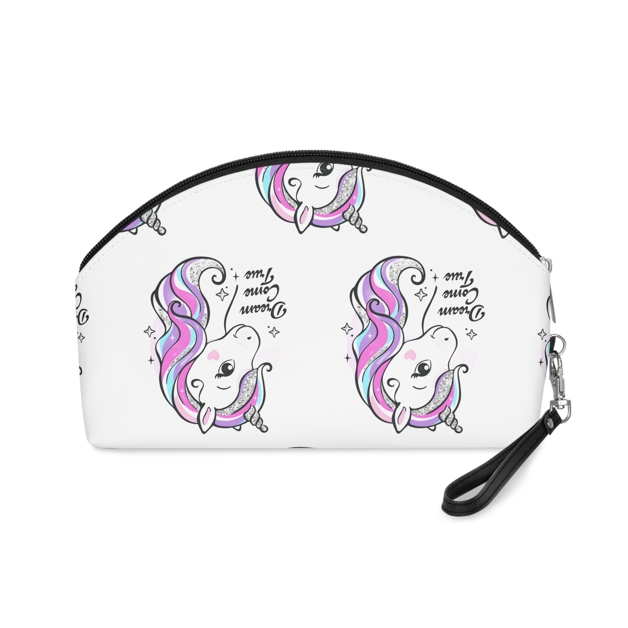 Art Beautiful Little Unicorn On A White Background Sequins Print For Clothes and T Shirts Vector Illustration Cartoon Makeup Bag - Image 2
