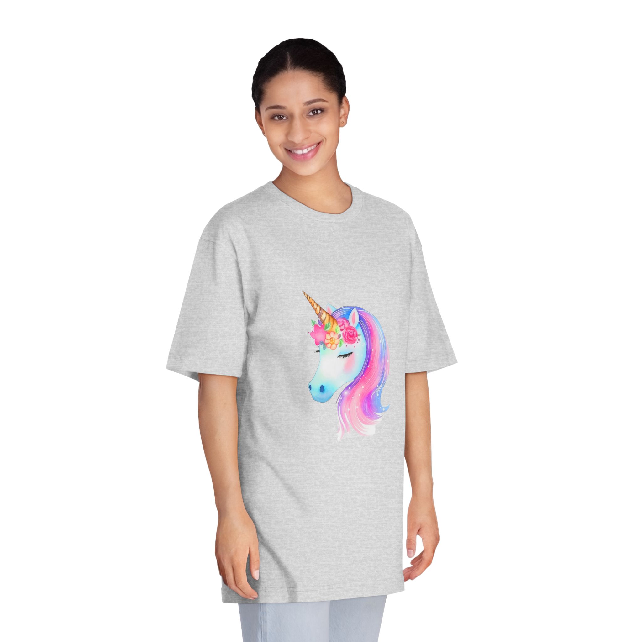 Cute Unicorn Watercolor Hand Painted 01 Unisex Classic Crewneck T Shirt - Image 15