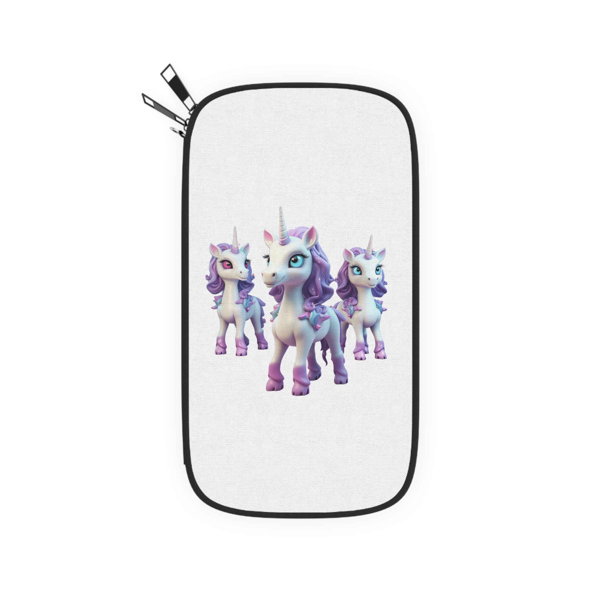 Mythical Unicorn Kids Figurine Style (2) Passport Wallet - Image 2