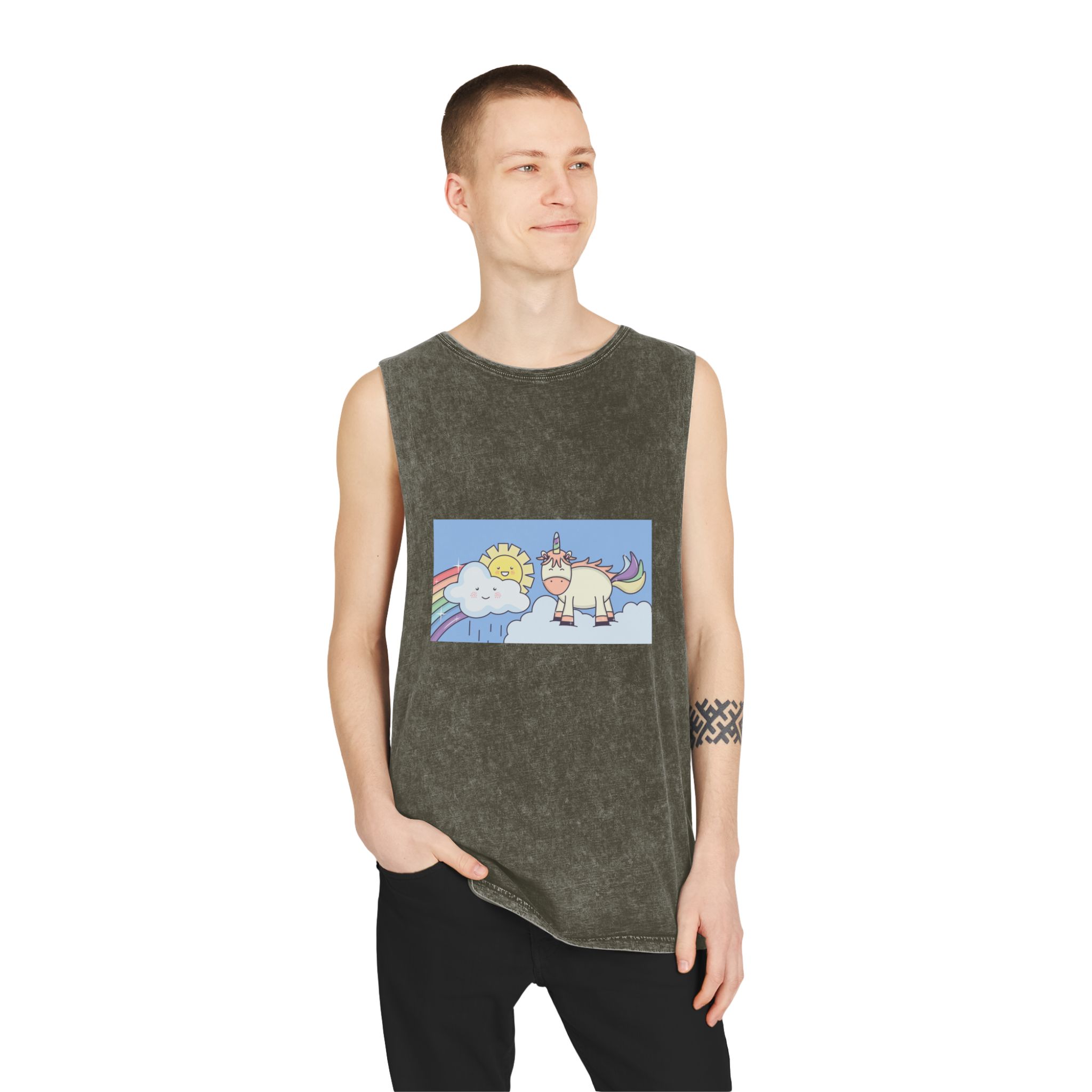 Unicorn V354 Unisex Stonewash Tank Top - Image 7