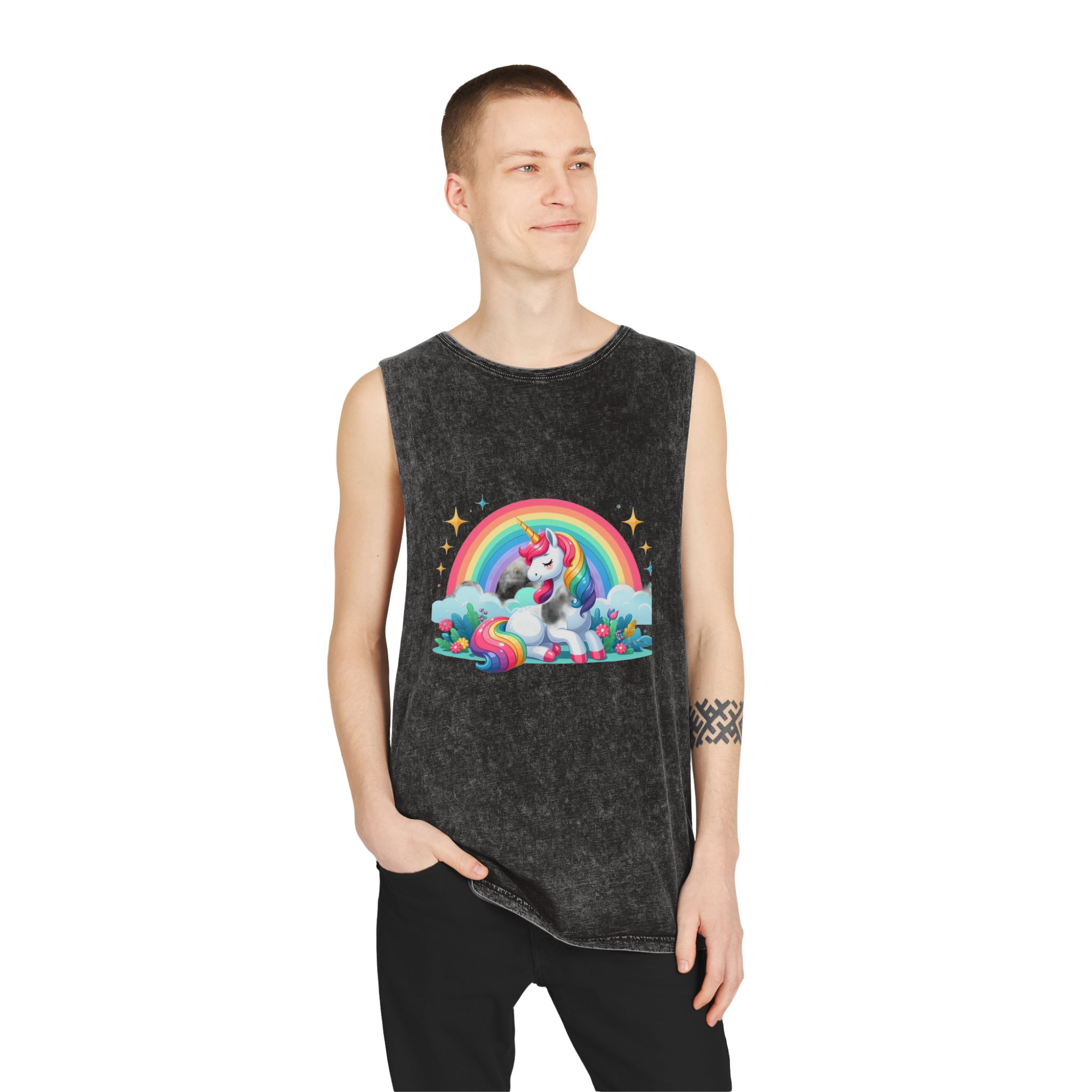 Unicorn Copia 2 Unisex Stonewash Tank Top - Image 3