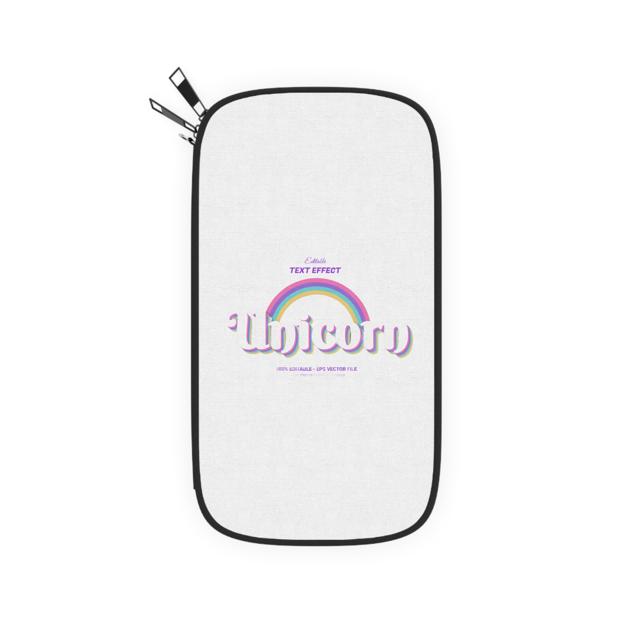Cute Unicorn Editable Text Effect Passport Wallet - Image 2