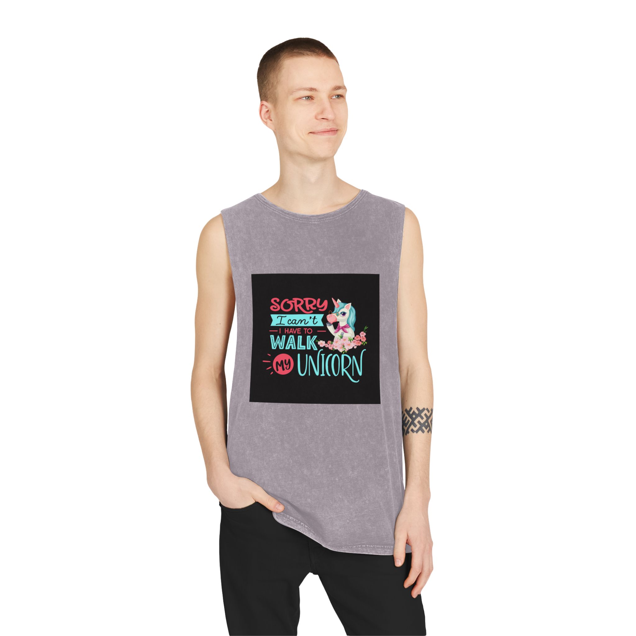 Unicorn Design 5 Unisex Stonewash Tank Top - Image 19