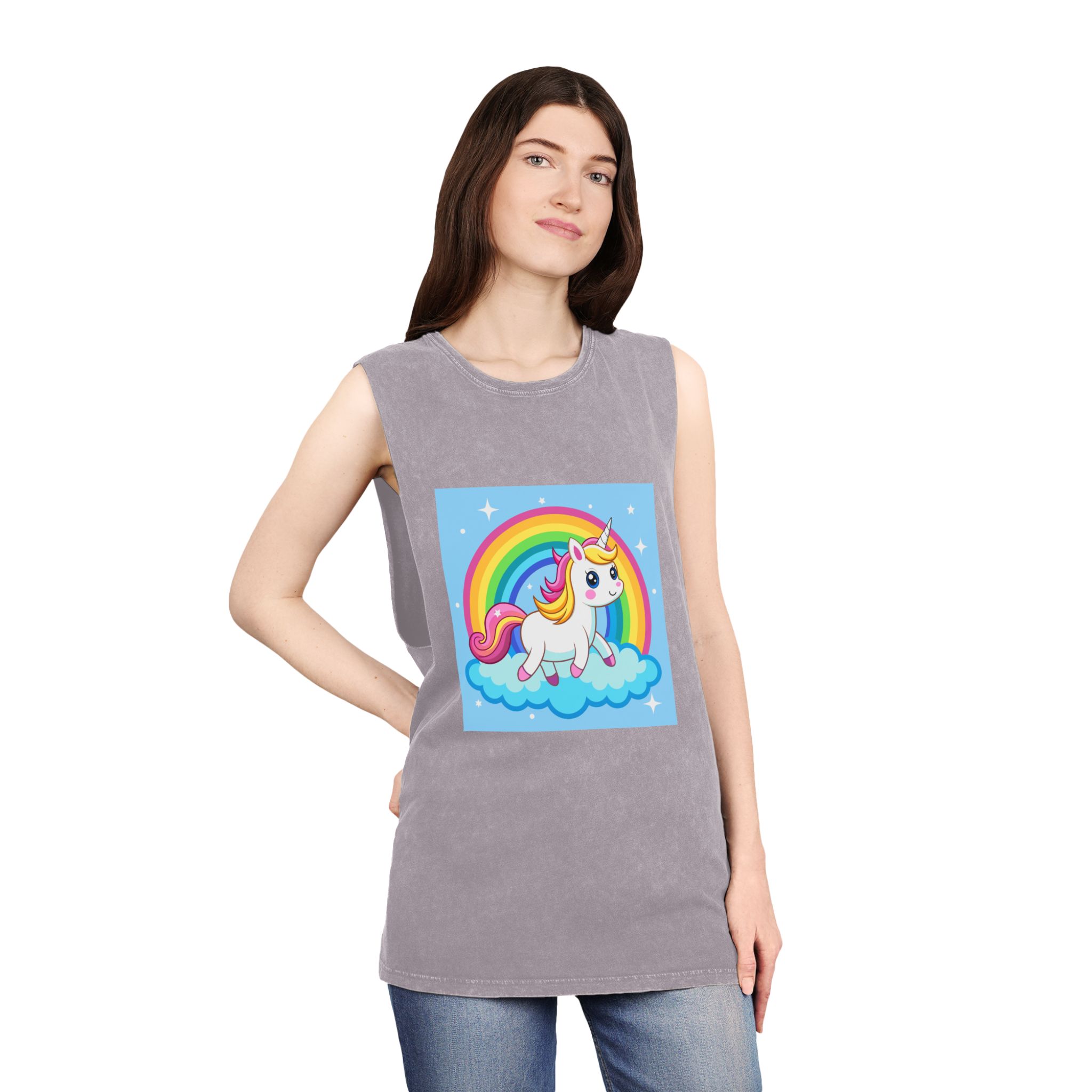 Unicorn Copia 3 Unisex Stonewash Tank Top - Image 20