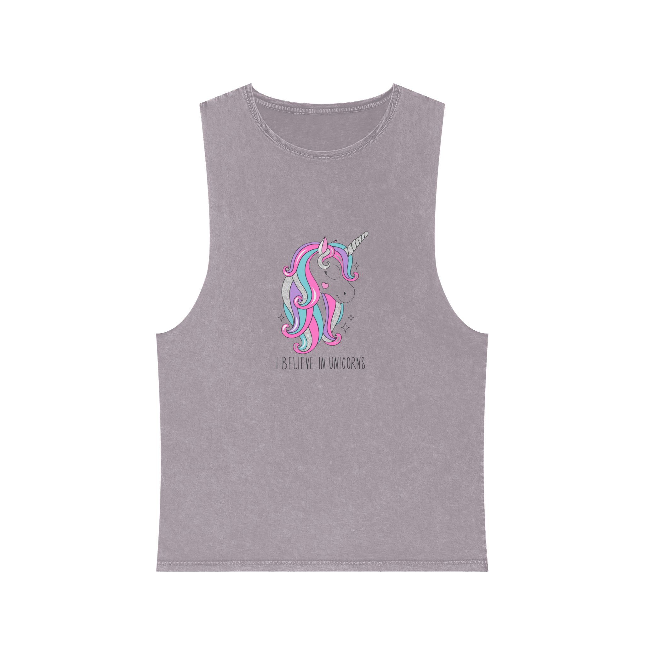 I Belive In Unicorns Copia Unisex Stonewash Tank Top - Image 17