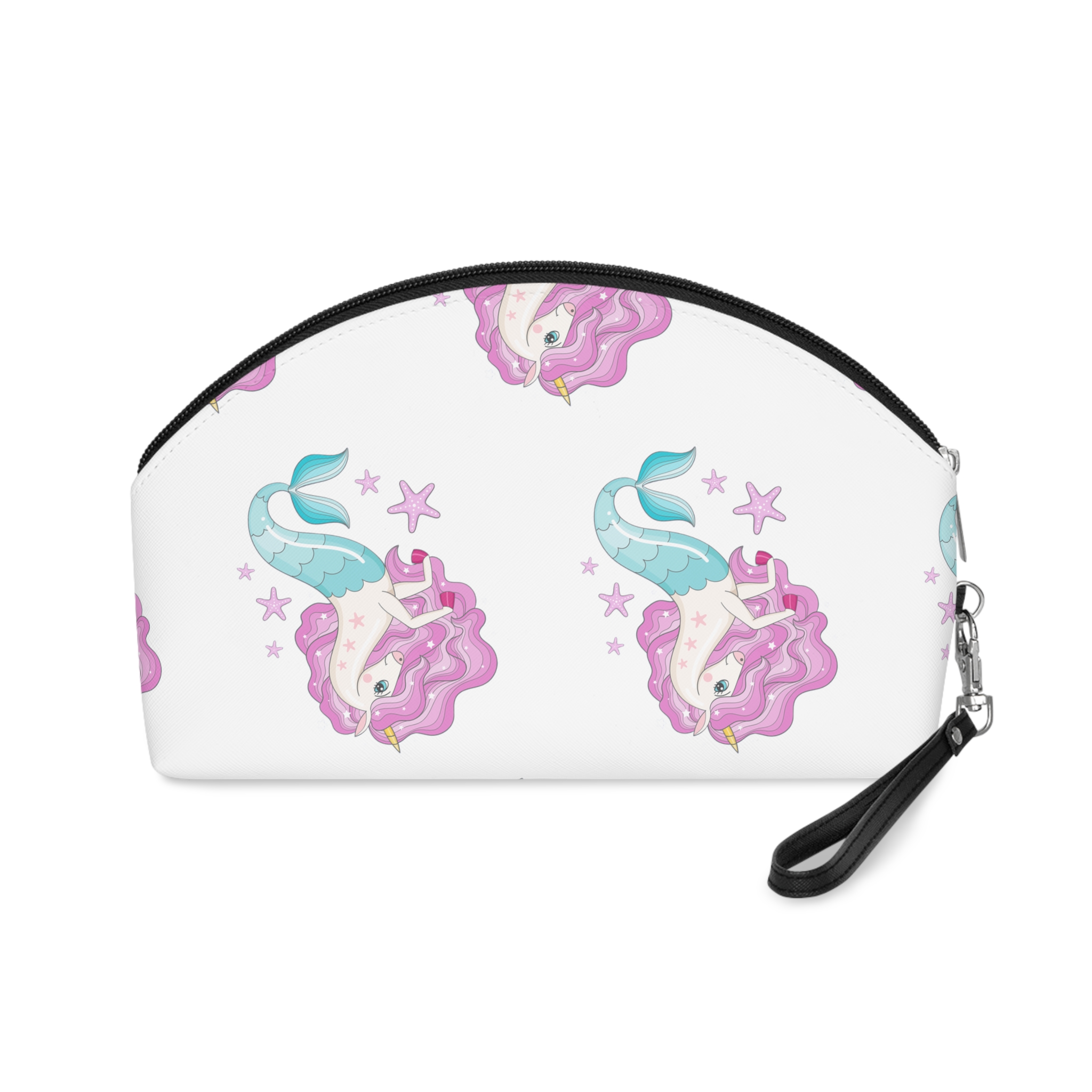 Beautiful Seahorse Unicorn With Pink Mane Makeup Bag - Image 2
