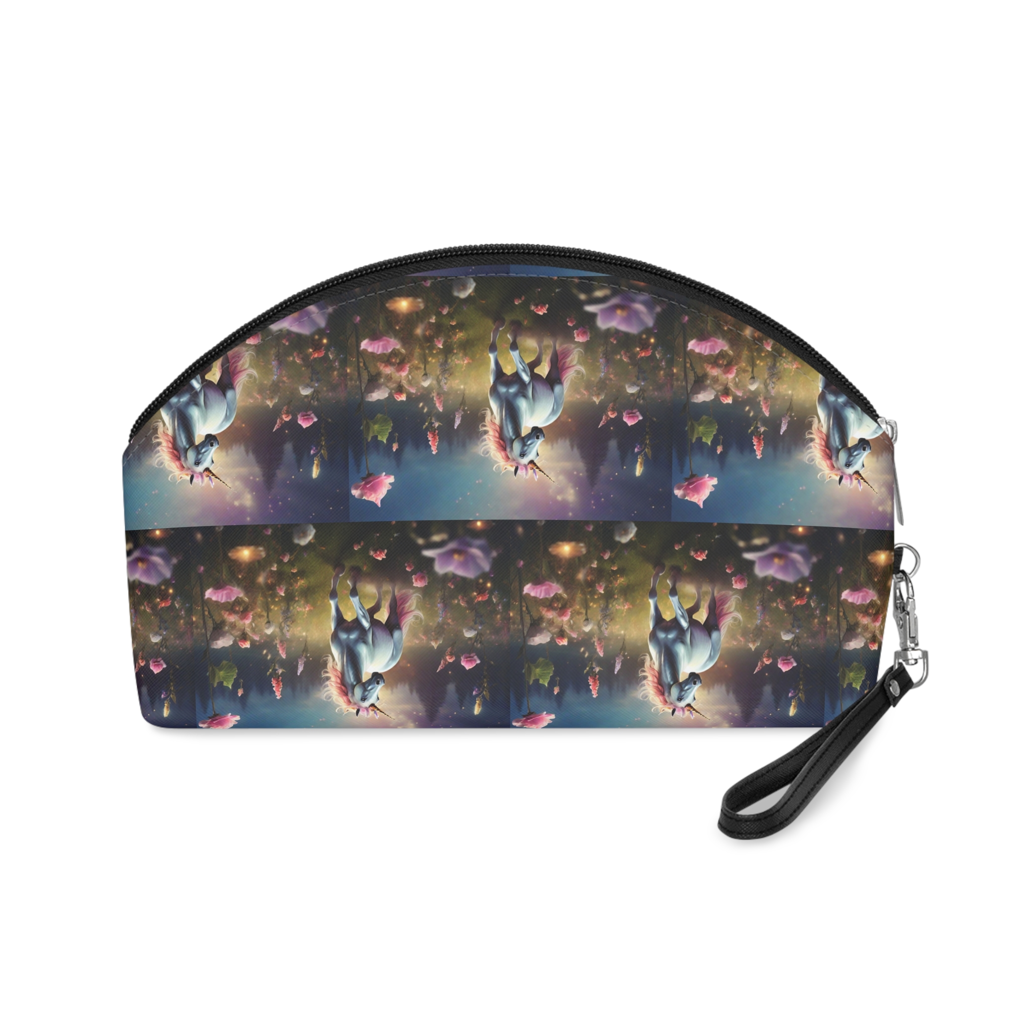 Beautiful Unicorn Running Magical Meadow Unicorn Background Images Whimsical Unicorn (20) Makeup Bag - Image 2
