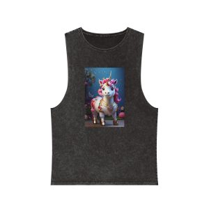 Animated Unicorn Children Generated By Ai (4) Unisex Stonewash Tank Top