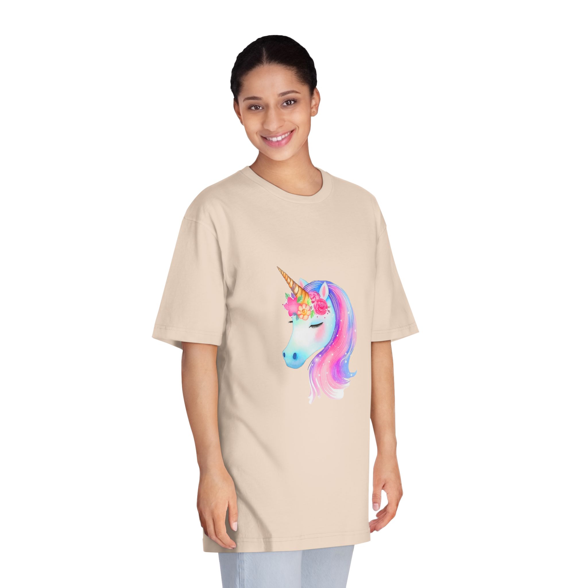 Cute Unicorn Watercolor Hand Painted 01 Unisex Classic Crewneck T Shirt - Image 11
