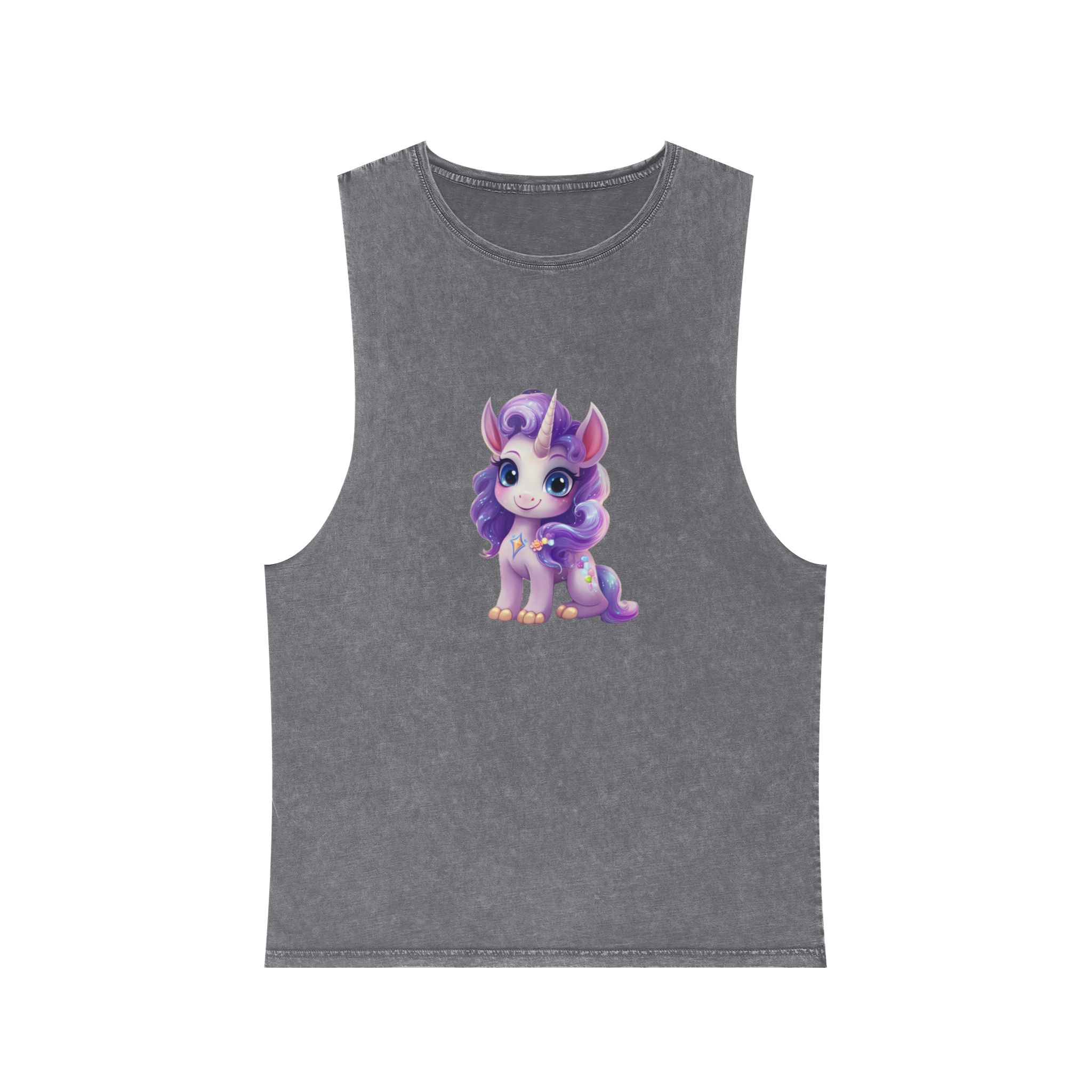 Beautiful Cute Baby Unicorn (8) Unisex Stonewash Tank Top - Image 9