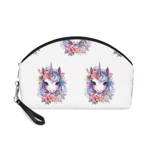 Cute Colorful Magic Unicorn With Flowers Watercolor Style (1) Copy Makeup Bag