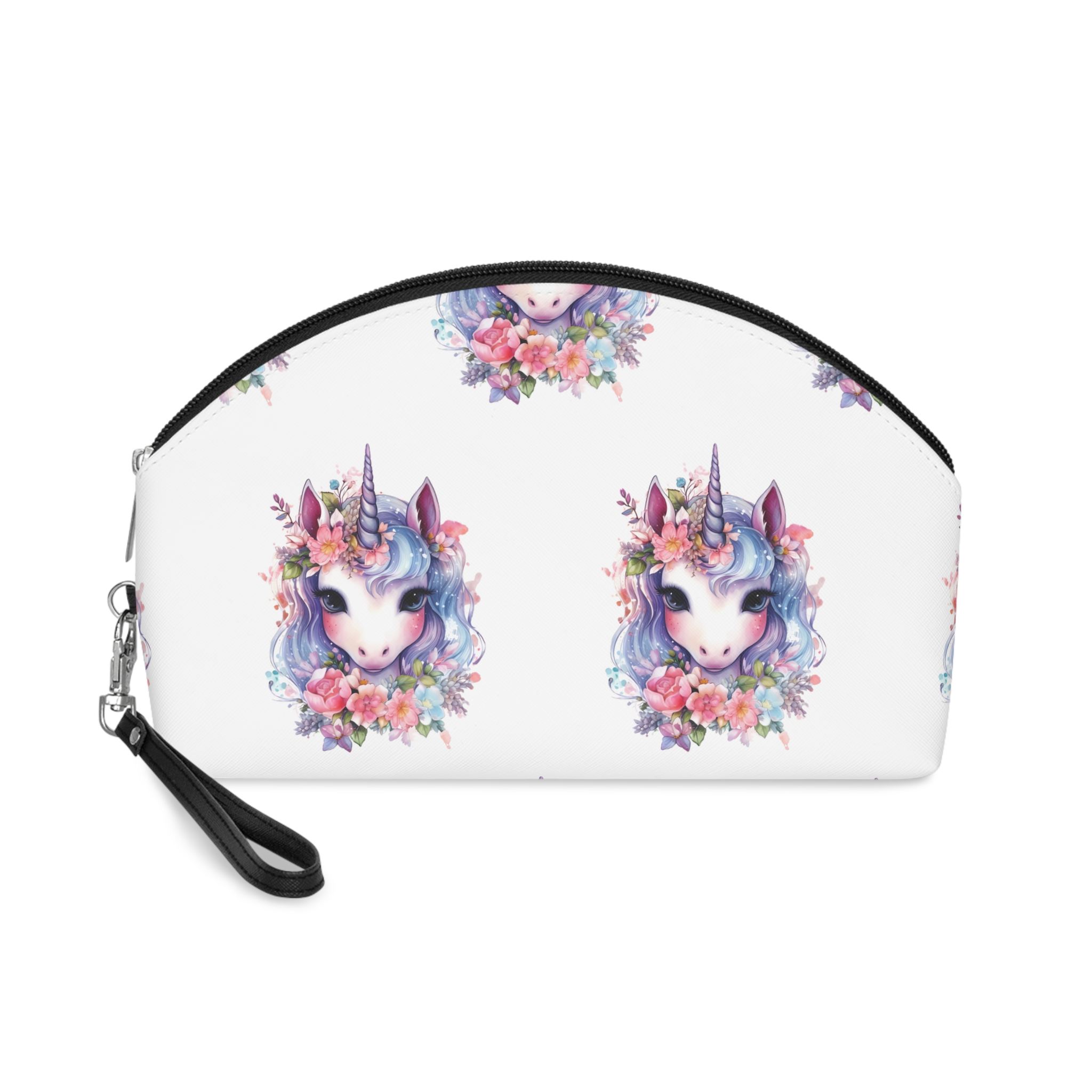 Cute Colorful Magic Unicorn With Flowers Watercolor Style (1) Copy Makeup Bag
